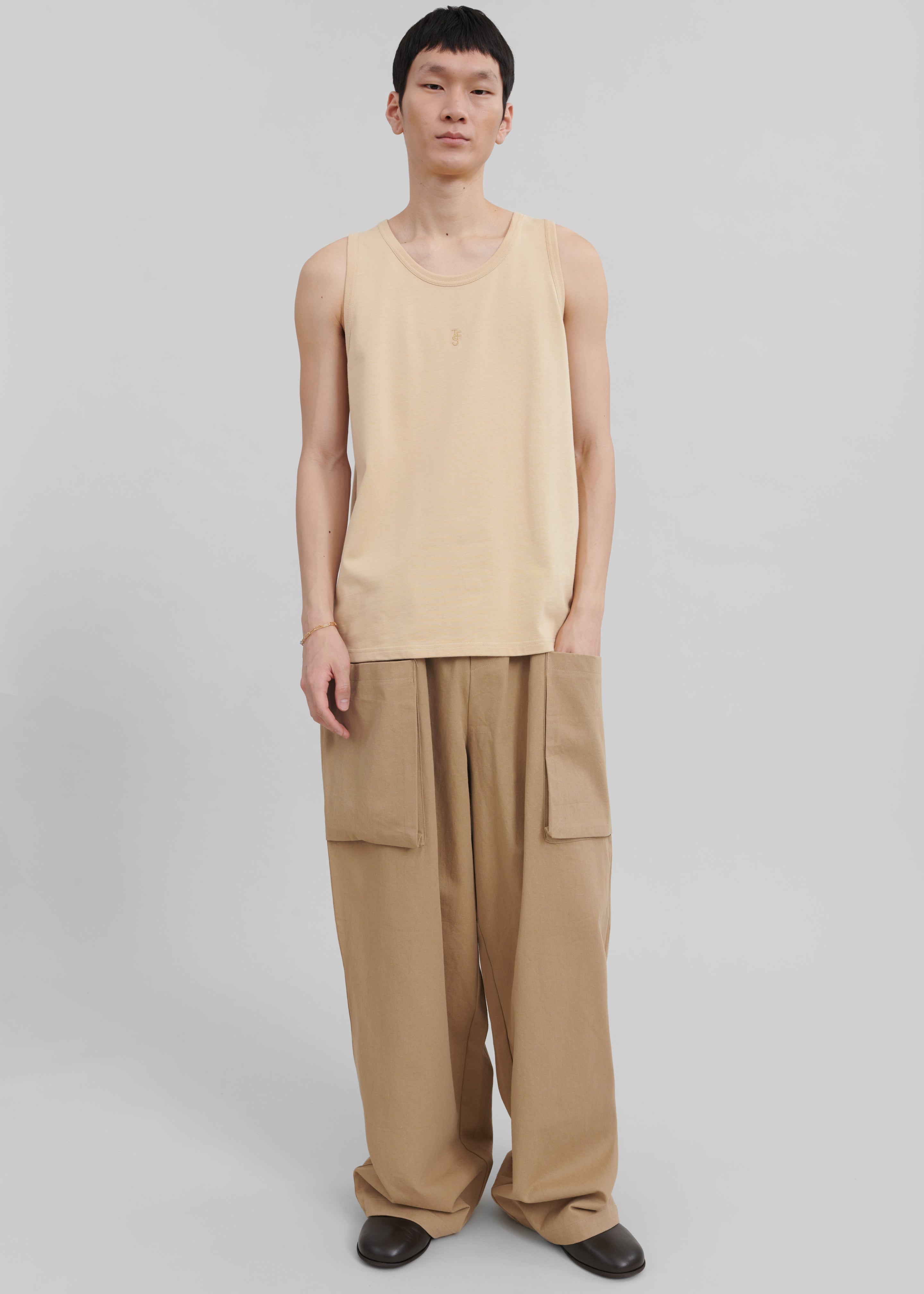 Lauri Drawstring Cargo Pants - Beige - 7