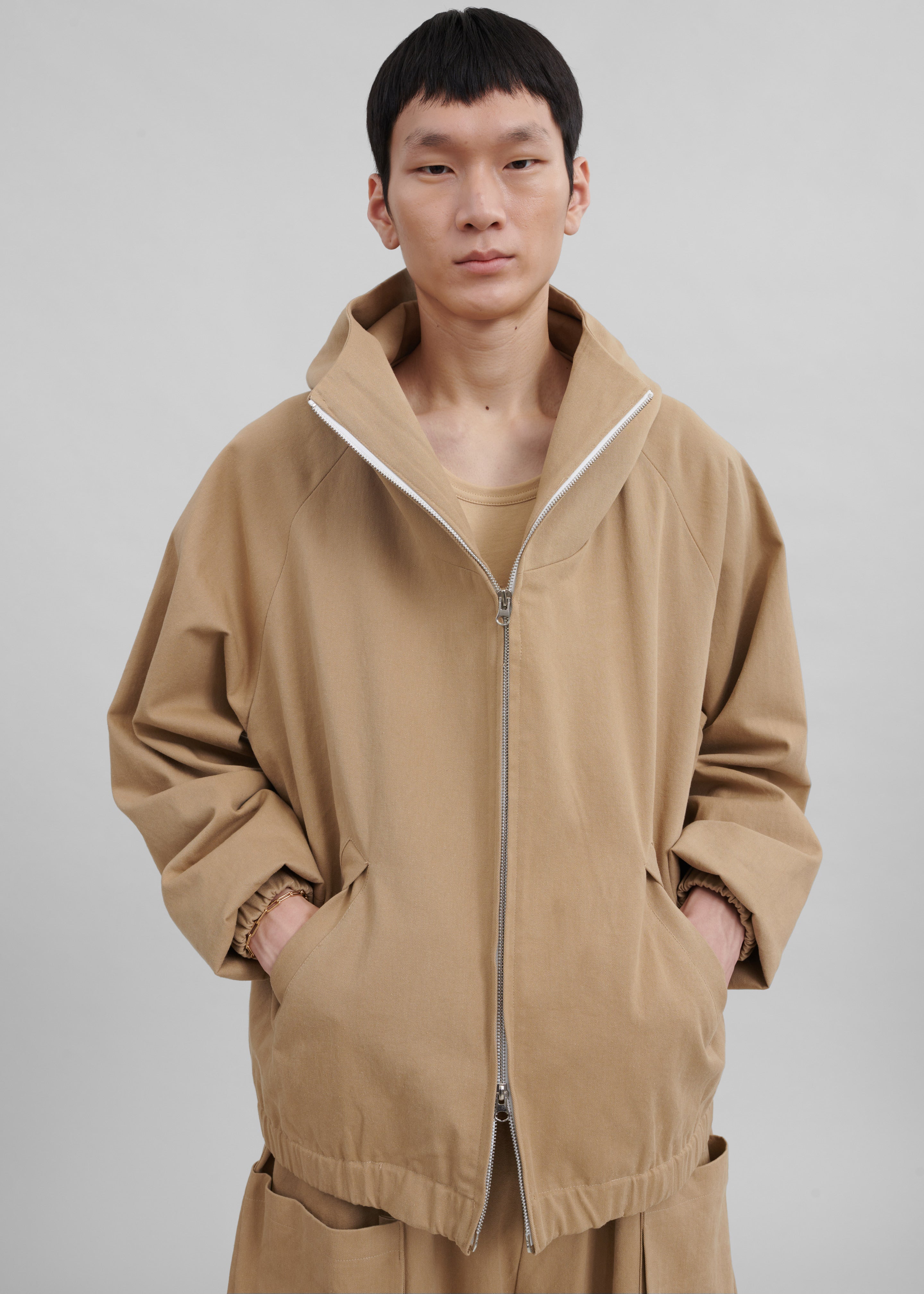 Lauri Hooded Jacket - Beige - 1