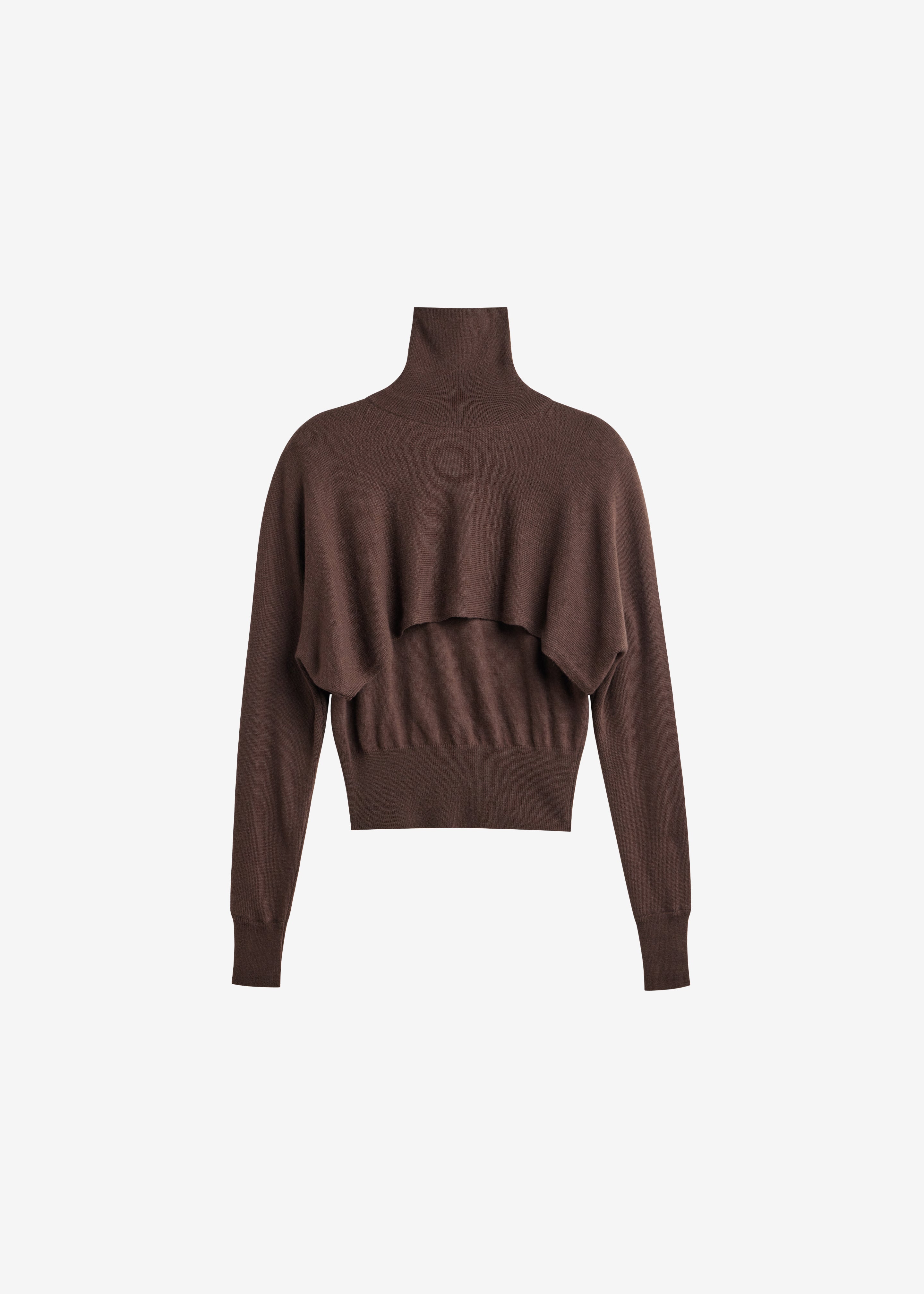 Lausanne Cashmere Detachable Layered Knit Set - Brown - 9