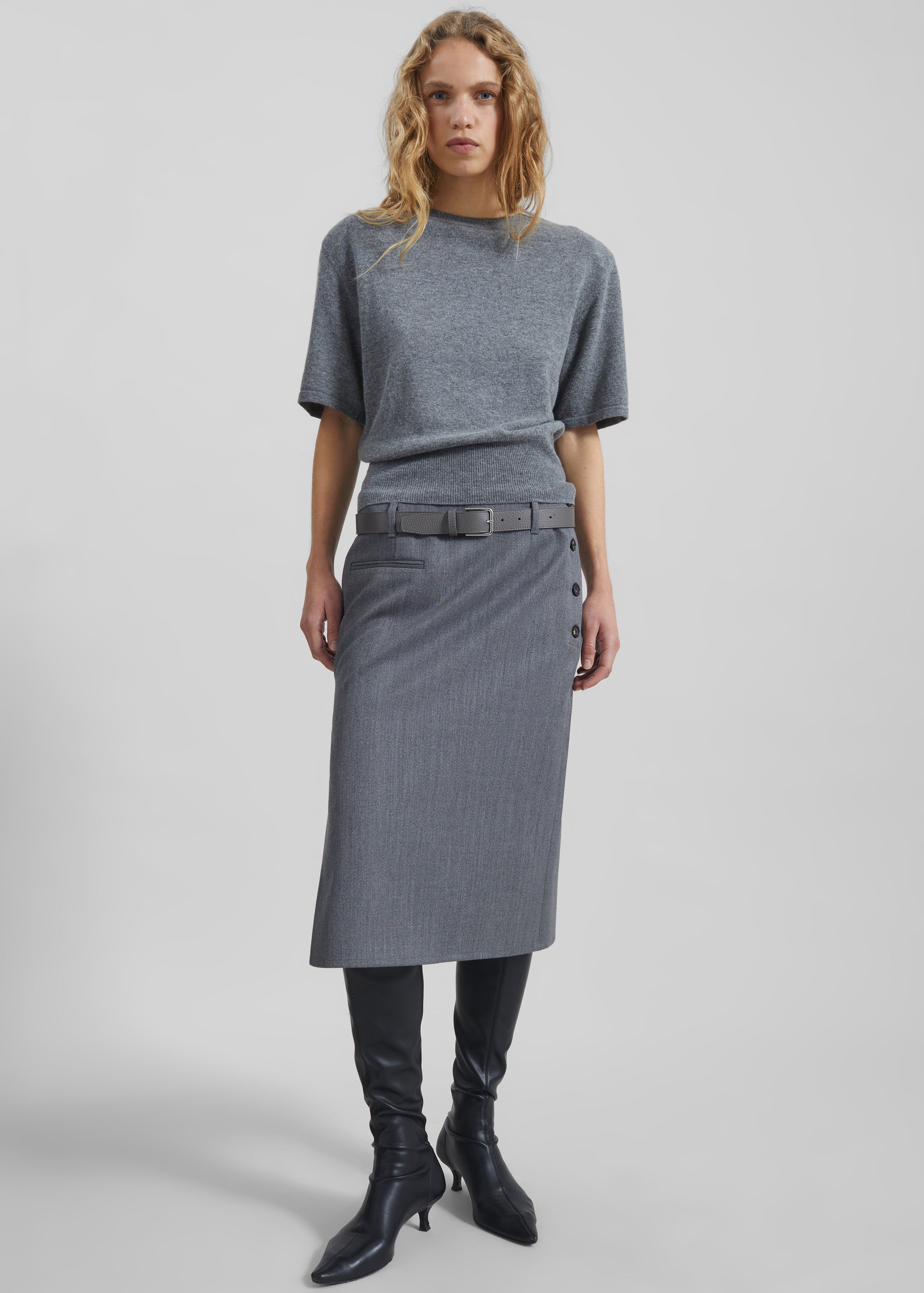 Shop the look image for Lausanne Cashmere Detachable Layered Knit Set - Grey