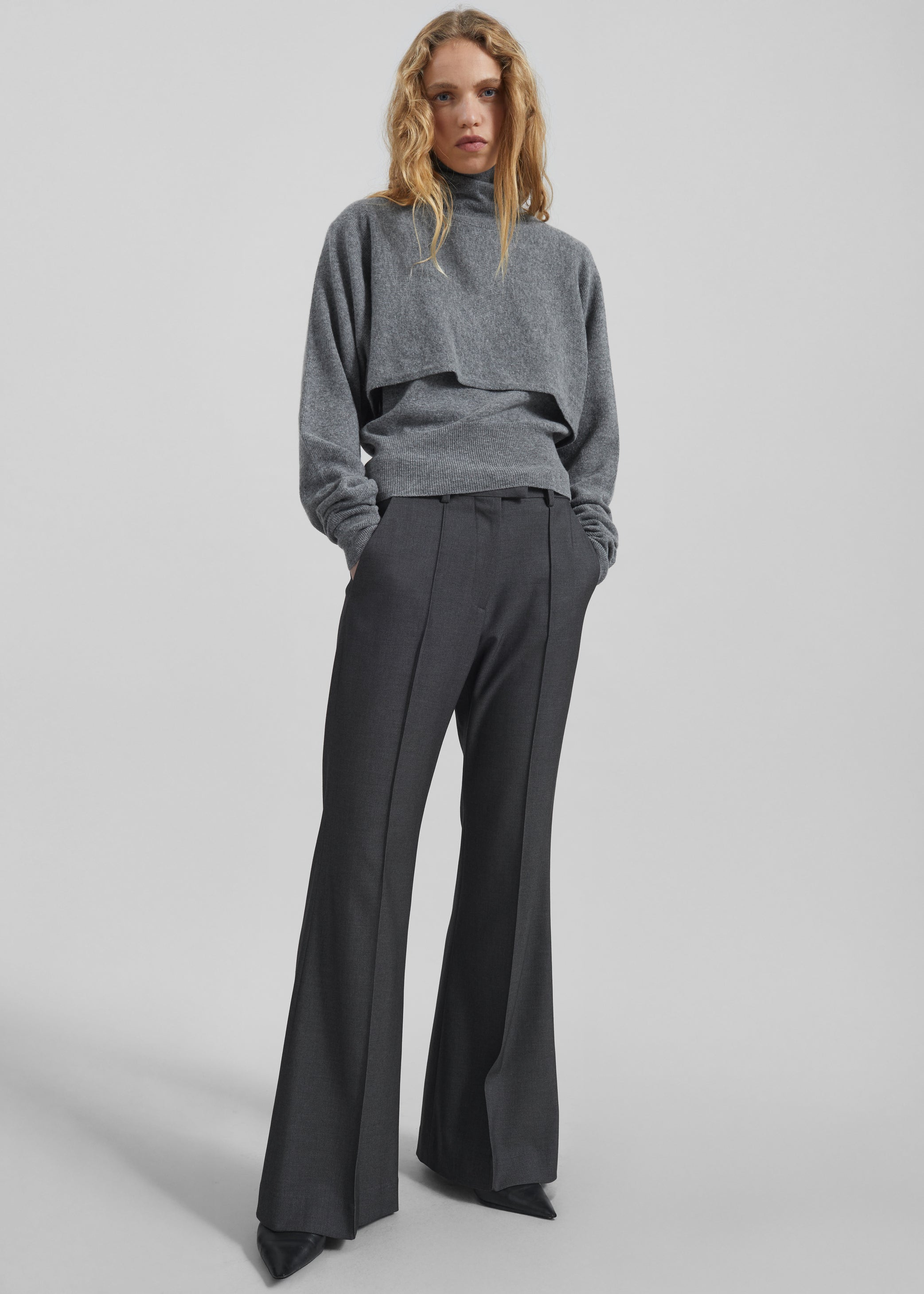 Shop the look image for Lausanne Cashmere Detachable Layered Knit Set - Grey