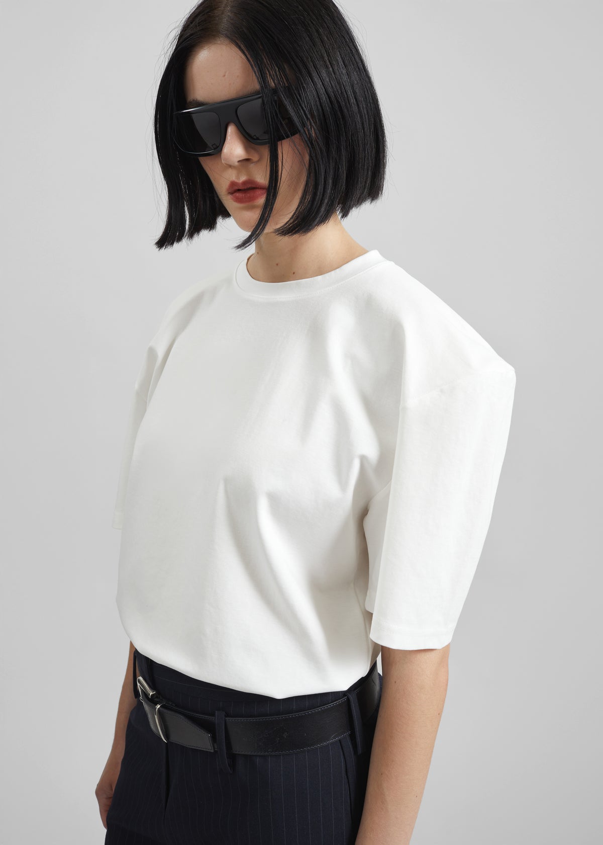 Laval Sculpted Sleeve T-Shirt - White - 3