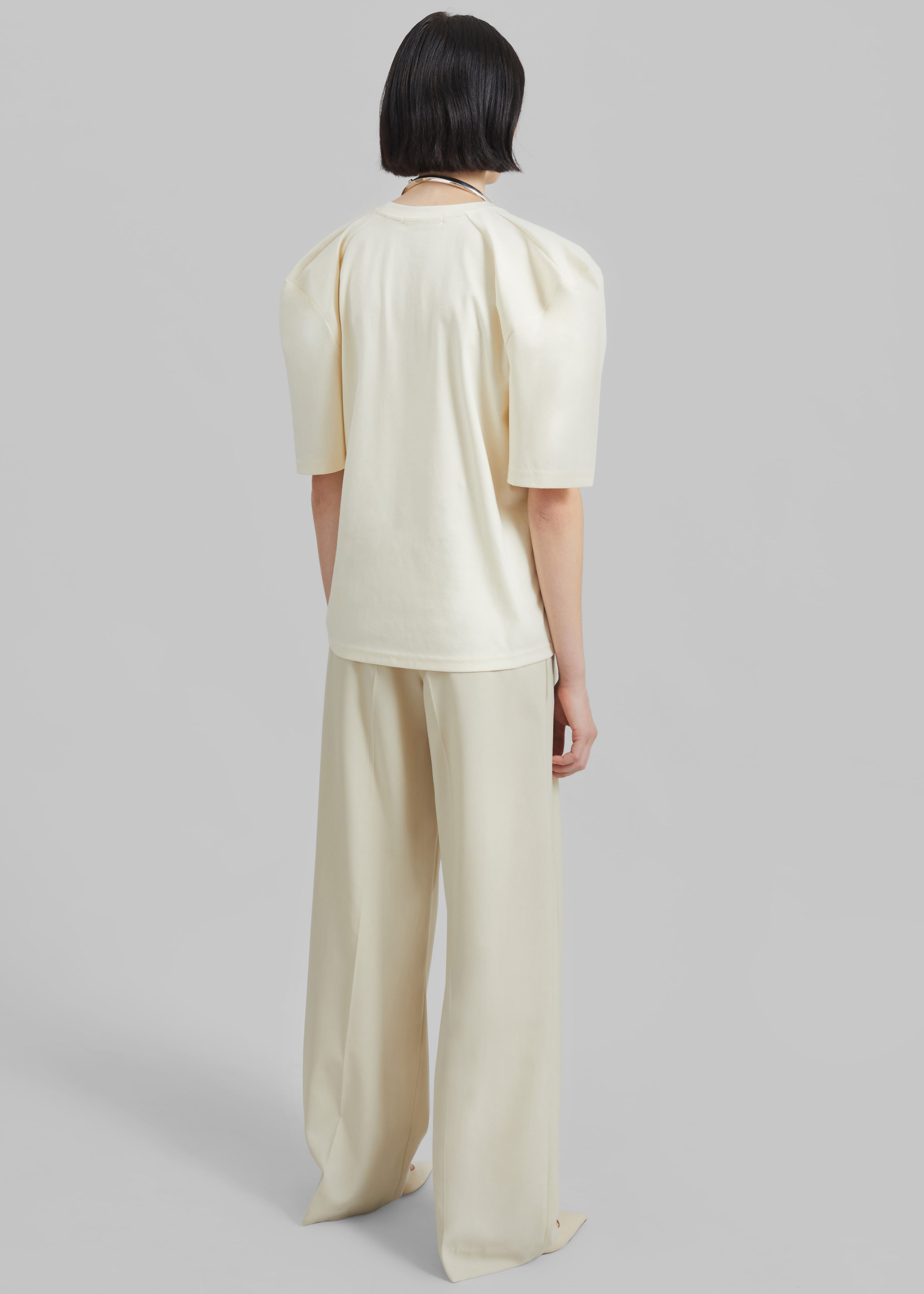 Laval Sculpted Sleeve T-Shirt - Cream - 4