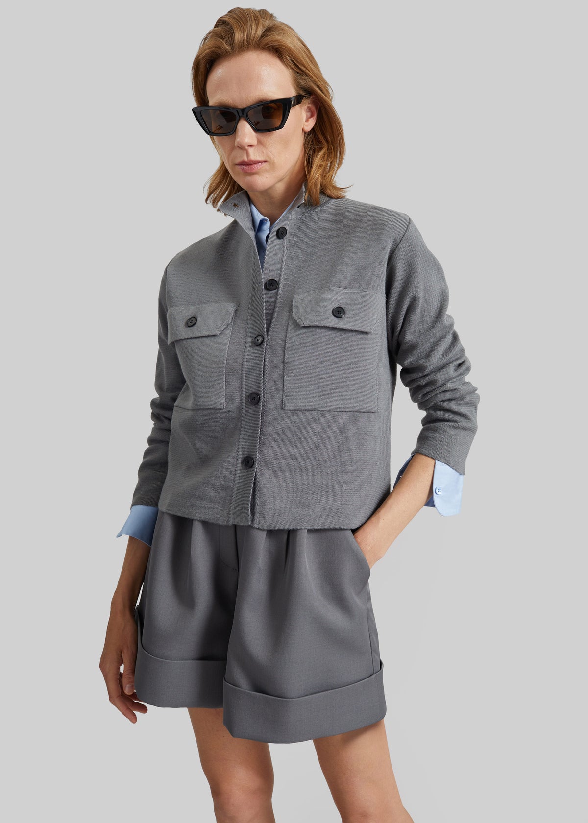 Lavoye Knit Cardigan - Grey