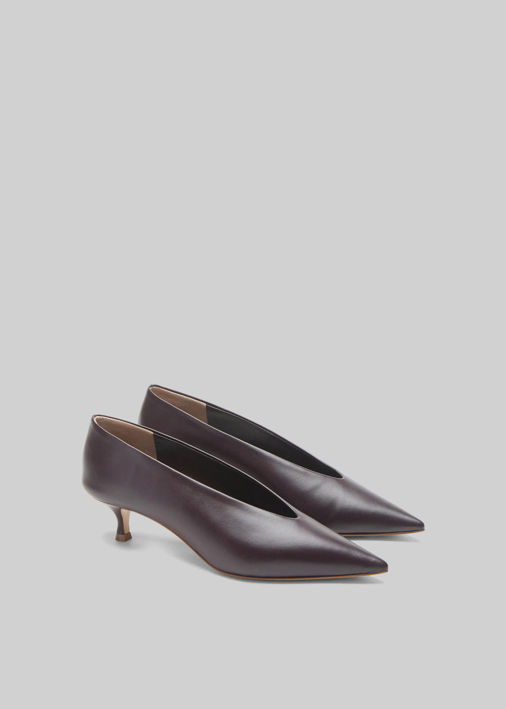 Le Monde Beryl Babouche Kitten Heels - Matte Plum - 1