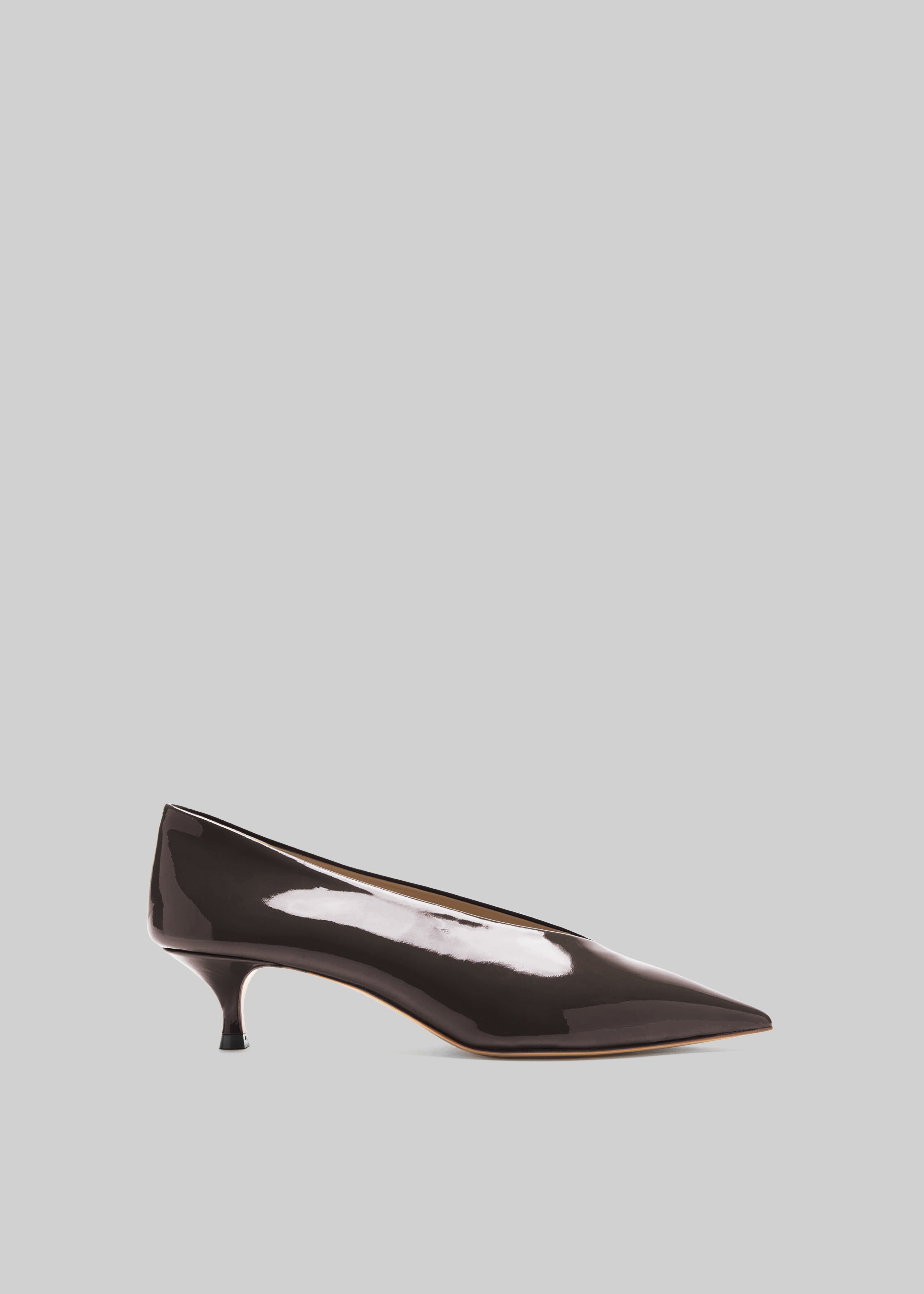 Le Monde Beryl Babouche Kitten Heels Vernice Leather - Plum - 2