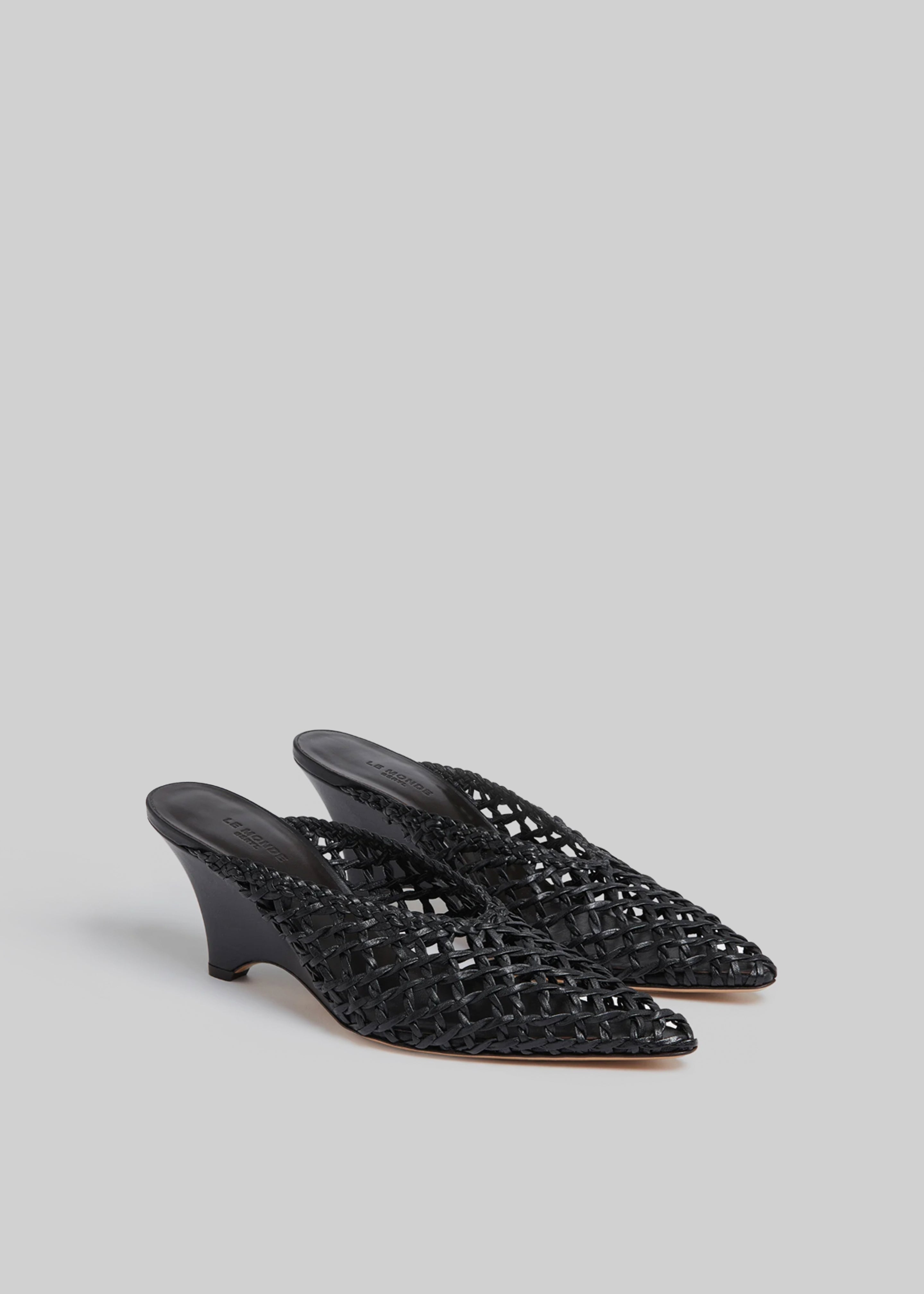 Le Monde Beryl Victoria Knotted Wedges - Black - 3