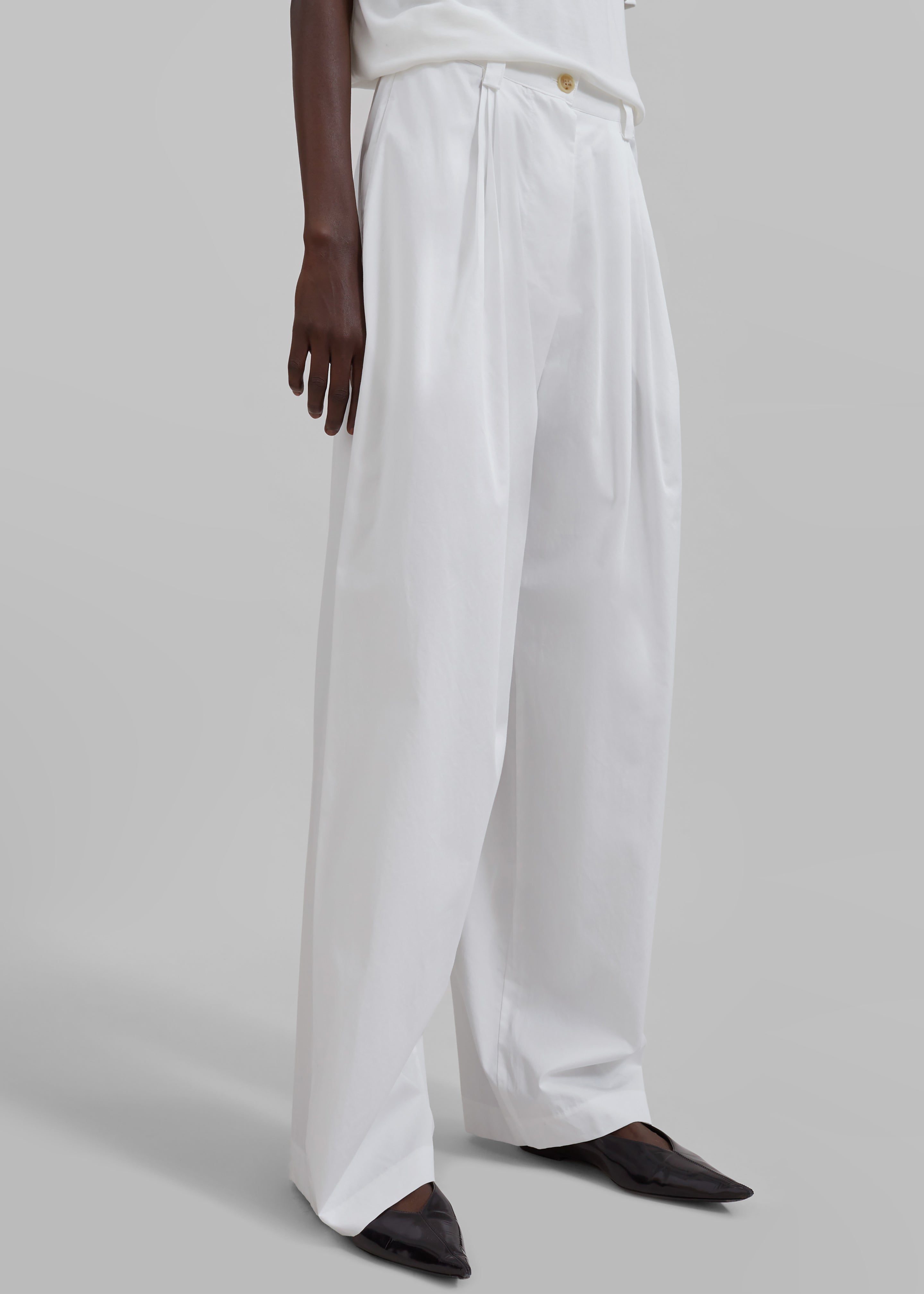 Lea Cotton Trousers - White - 5