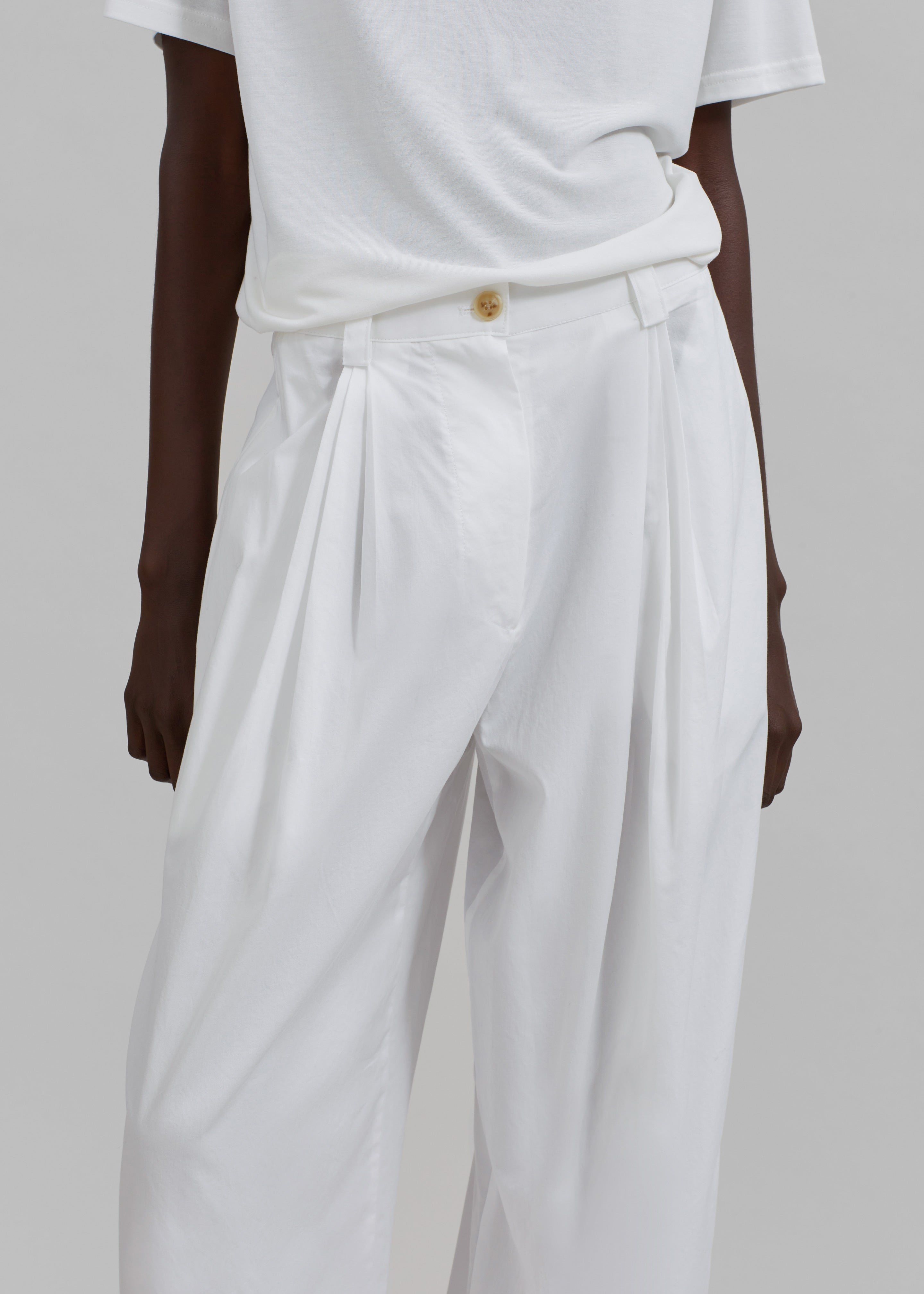 Lea Cotton Trousers - White - 3
