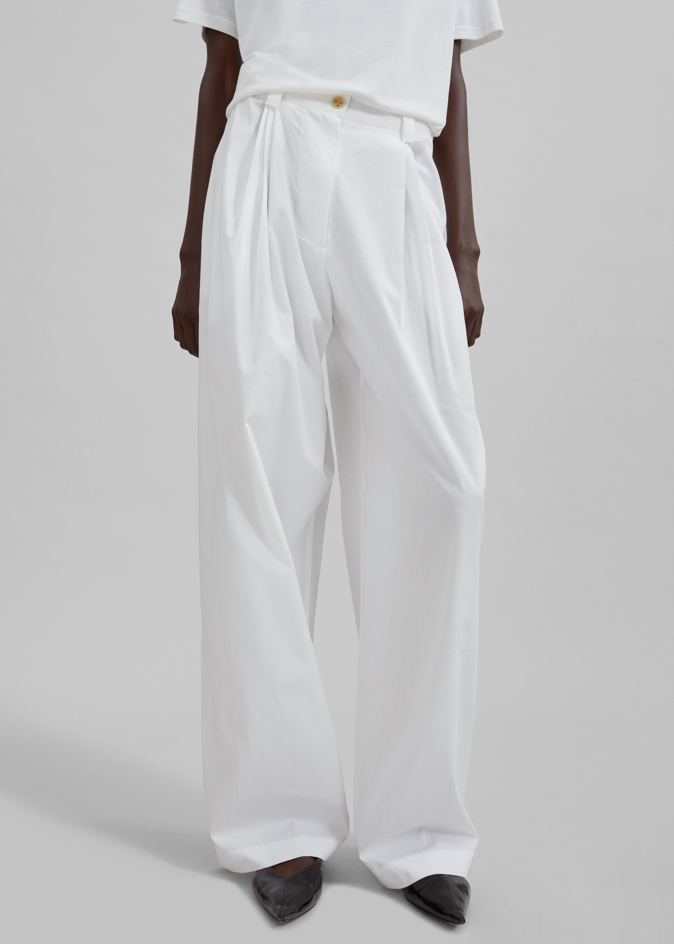 Lea Cotton Trousers - White