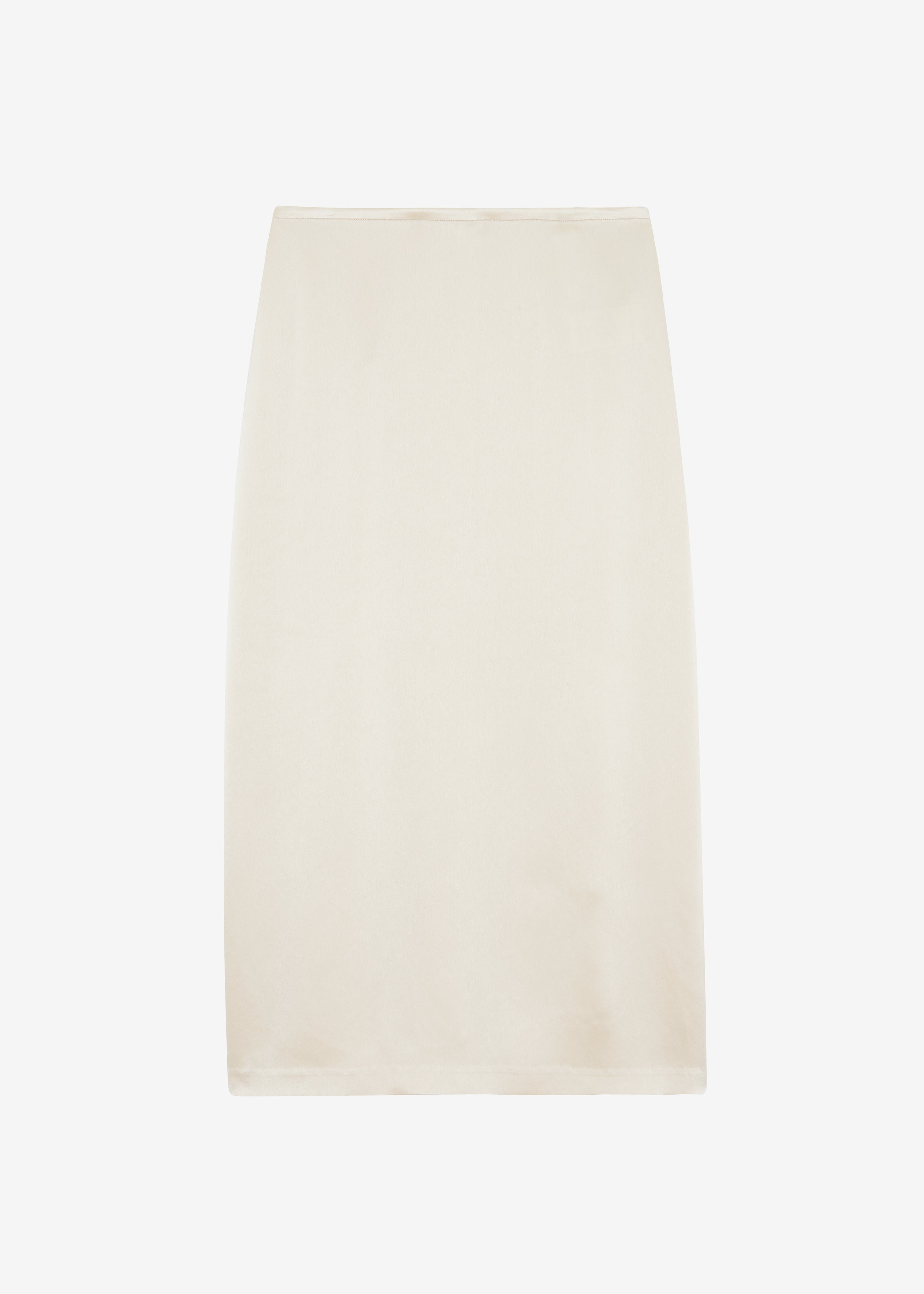 Lea Satin Midi Skirt - Ivory - 6