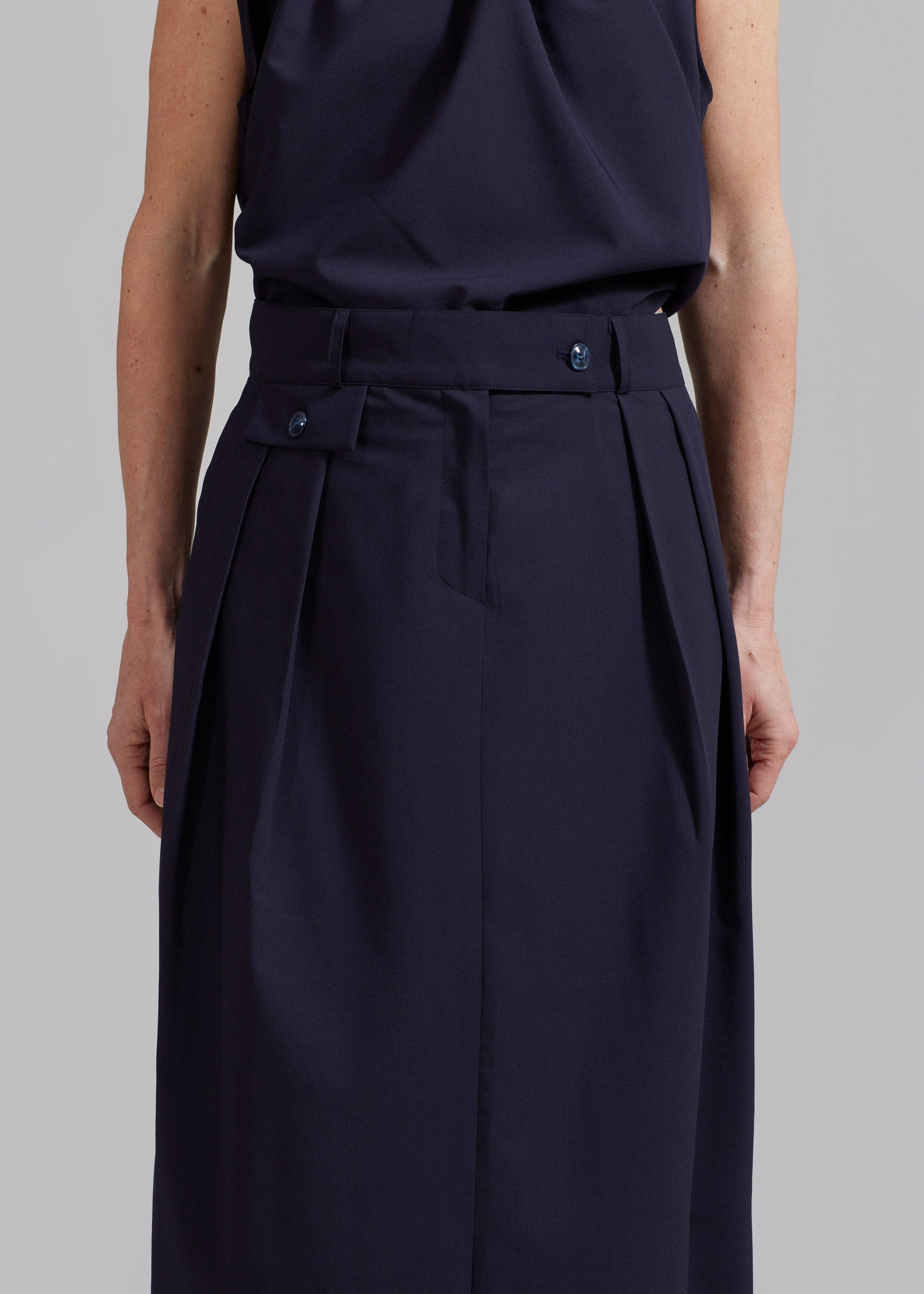 Leah Maxi Skirt - Navy - 4