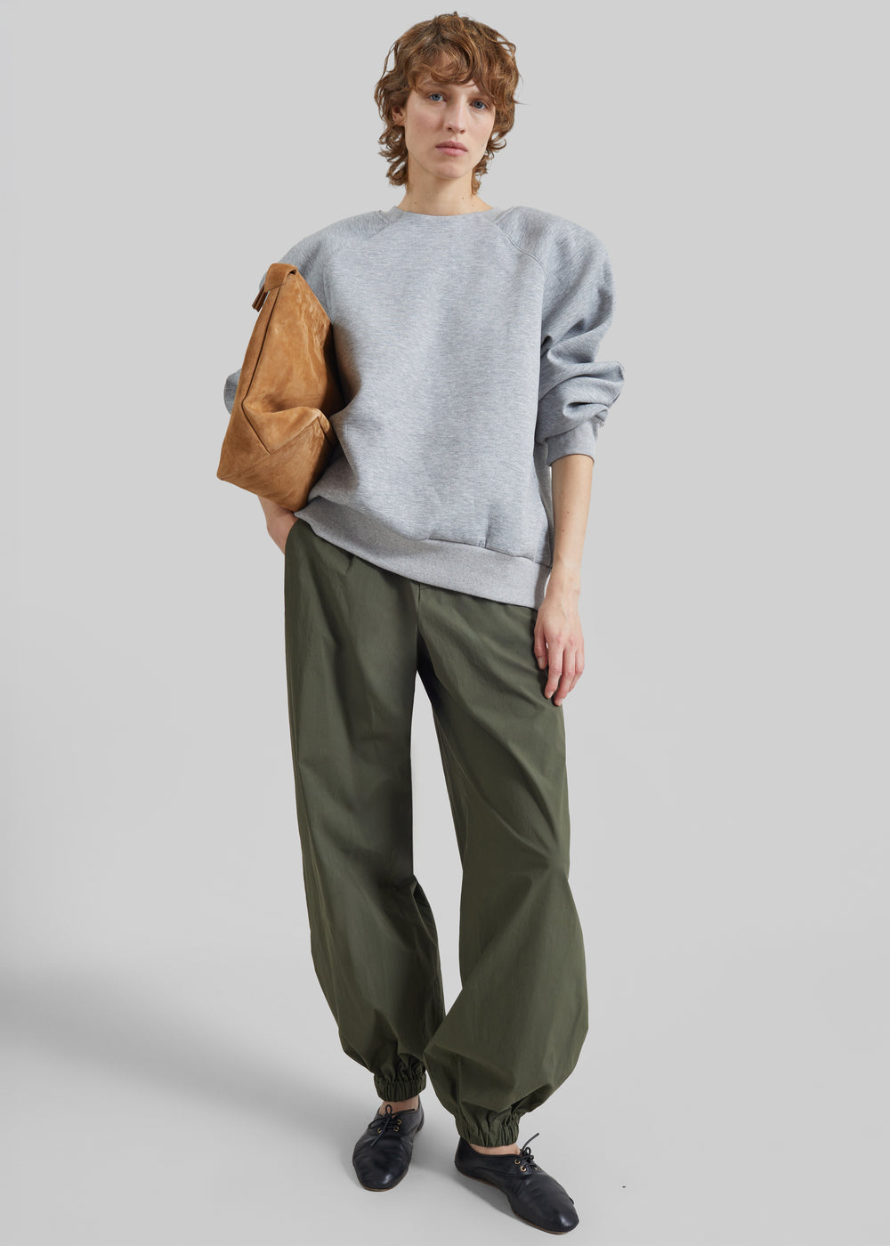 Leian Neoprene Padded Sweatshirt - Grey Melange - 1
