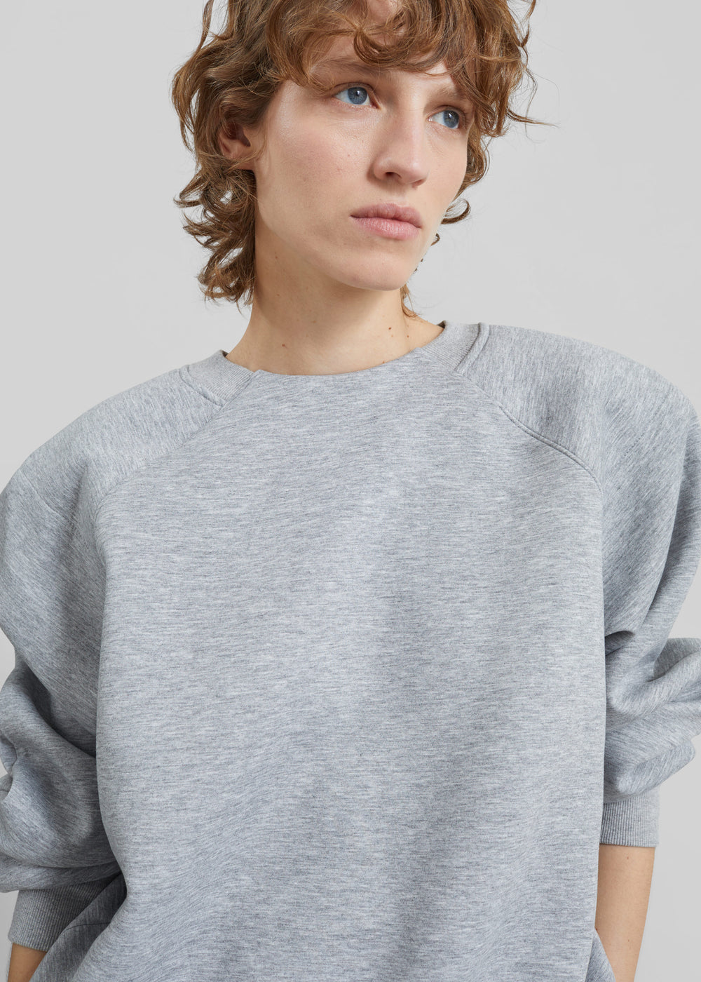 Leian Neoprene Padded Sweatshirt - Grey Melange - 1