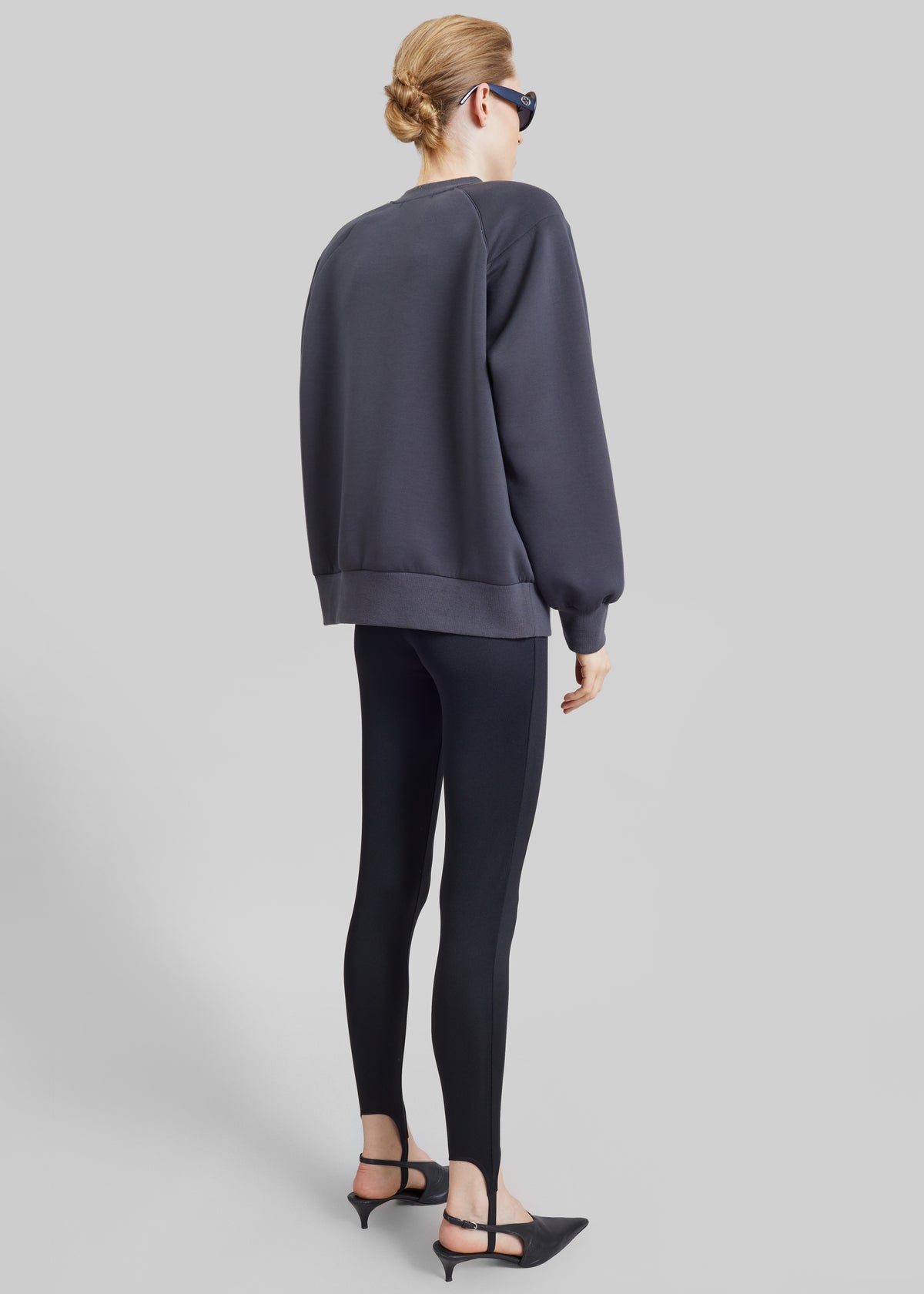 Leian Neoprene Padded Sweatshirt - Grey Melange