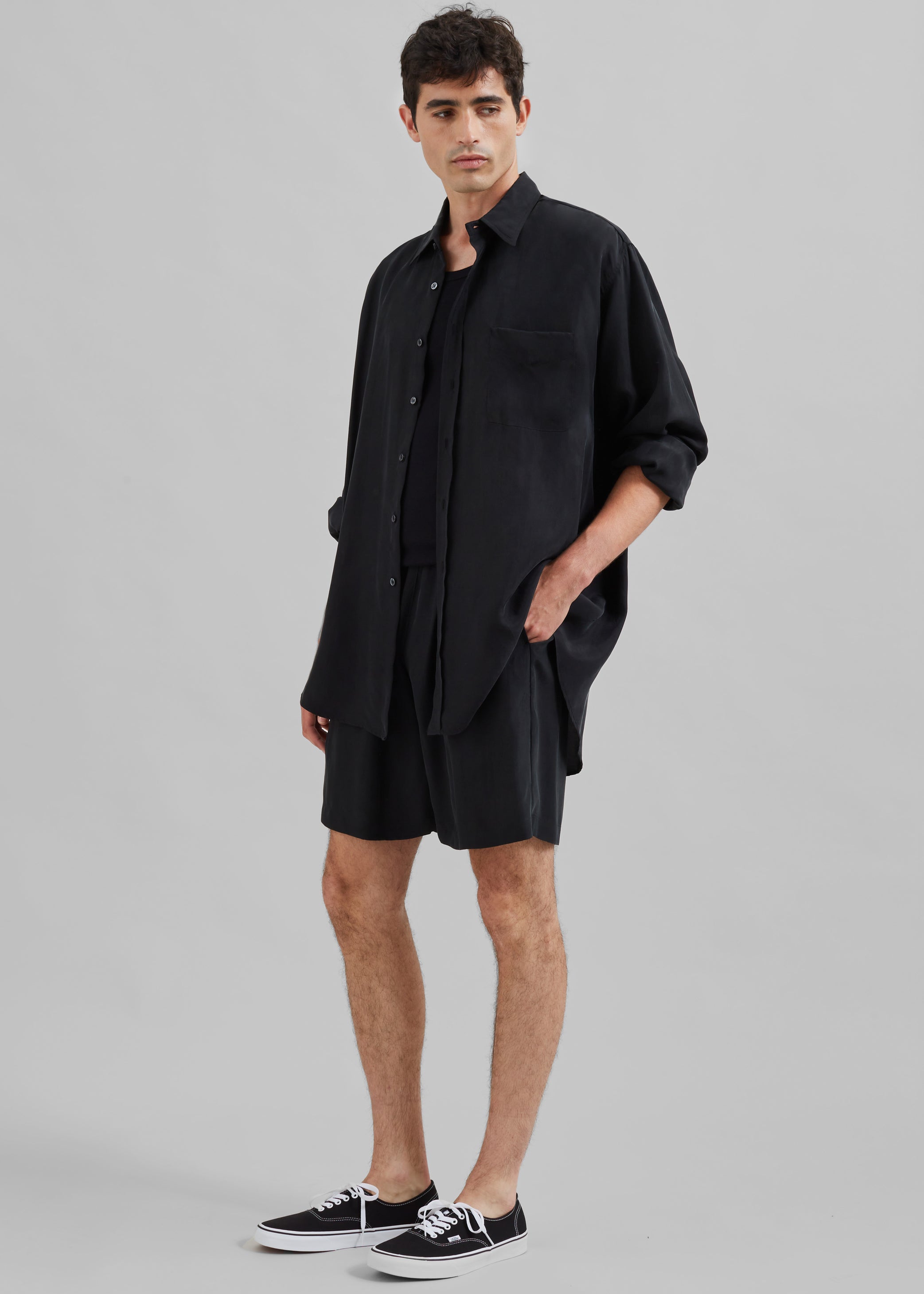 Shop the look image for Leland Silky Boxer Shorts - Black