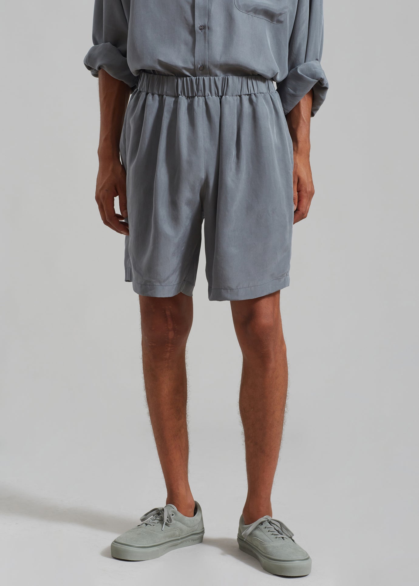 Leland Silky Boxer Shorts - Charcoal - 1