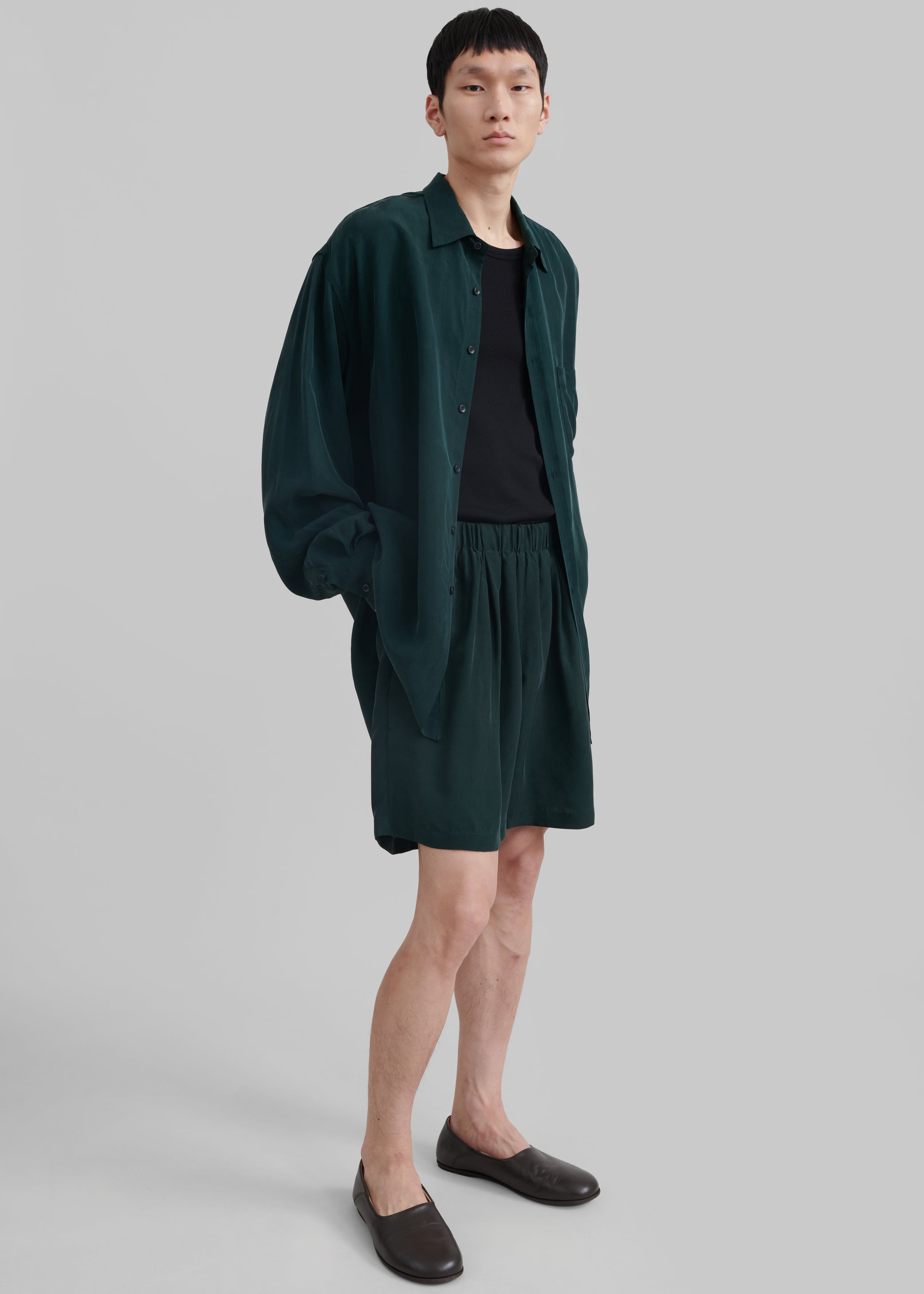 Shop the look image for Leland Silky Boxer Shorts - Forest Green