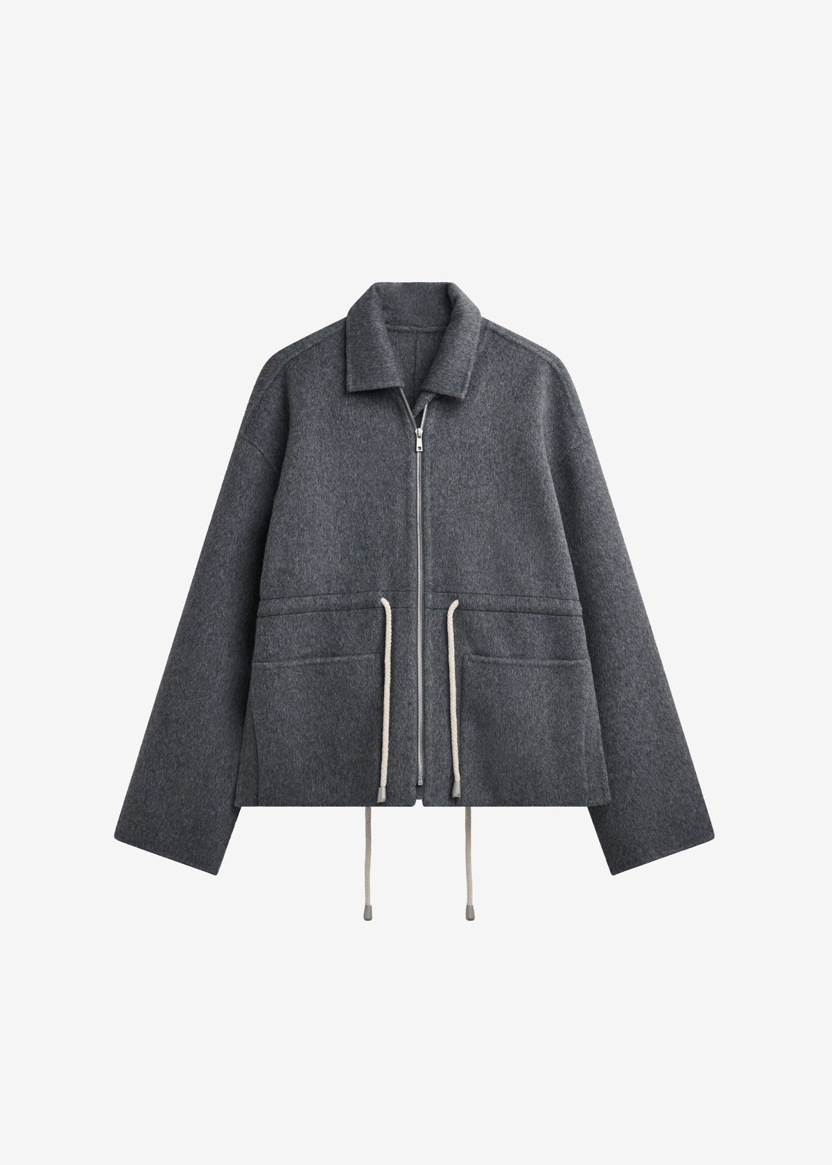 Lemvig Wool Drawstring Jacket - Grey - 9