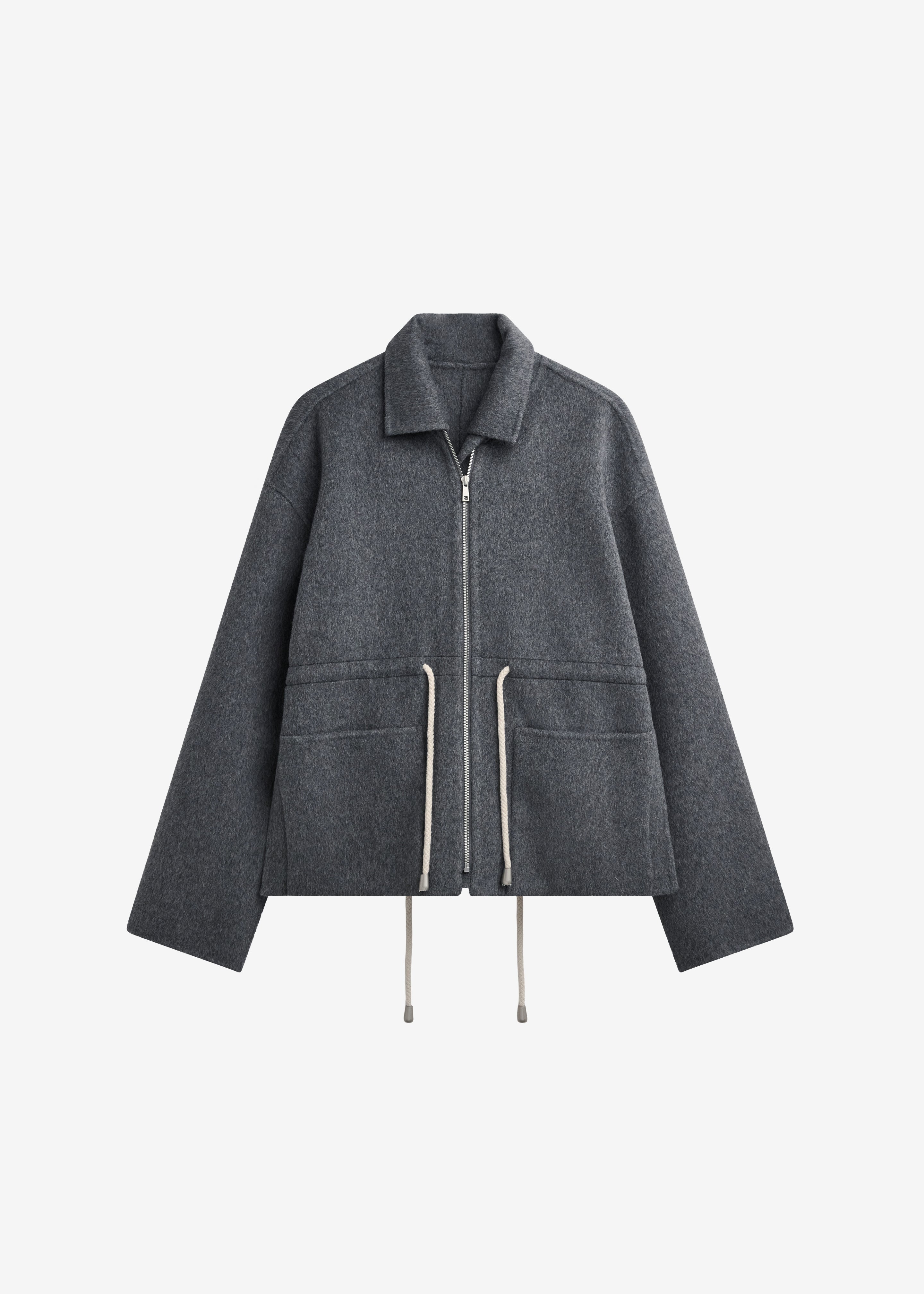 Lemvig Wool Drawstring Jacket - Grey - 9