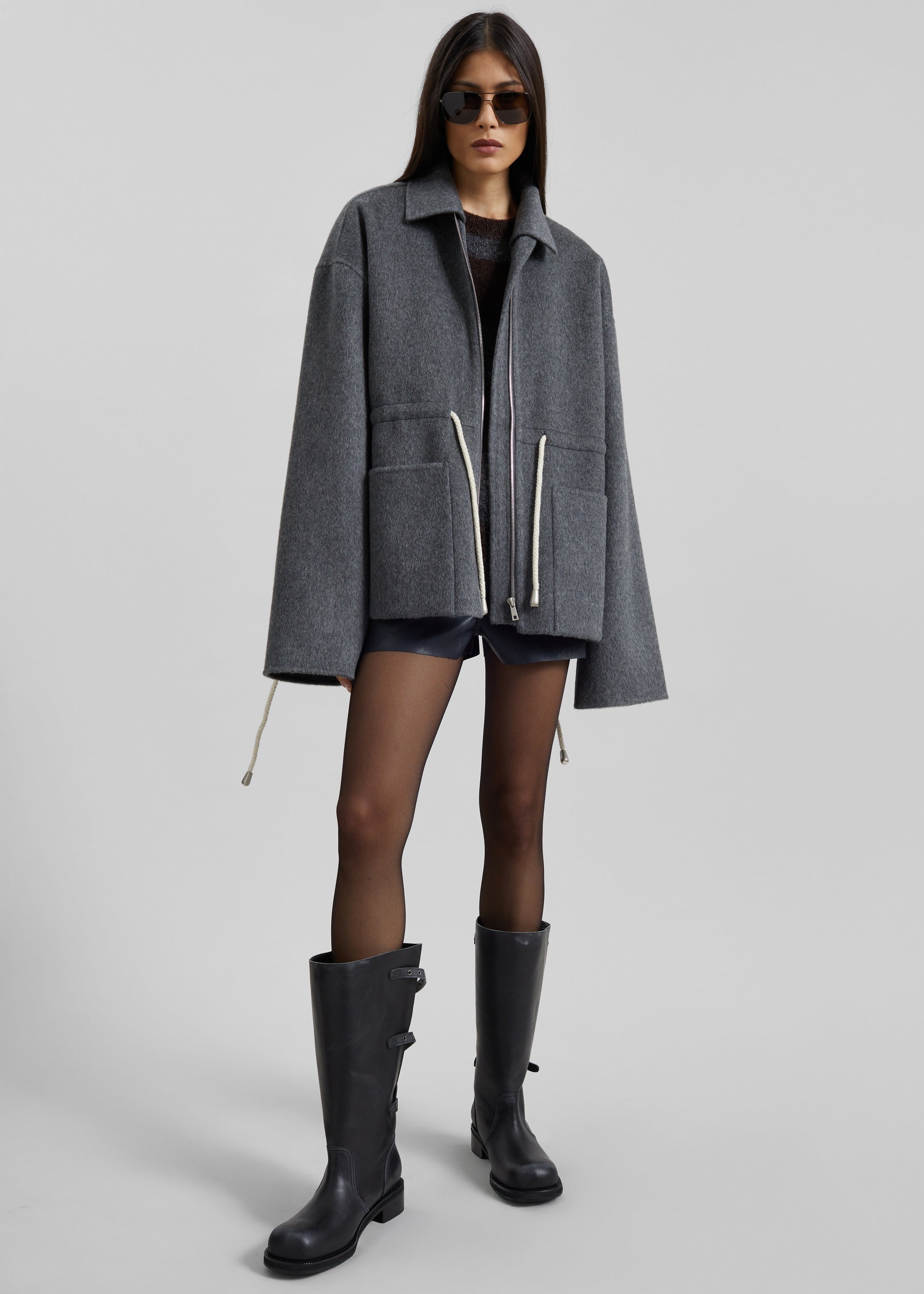 Shop the look image for Lemvig Wool Drawstring Jacket - Grey