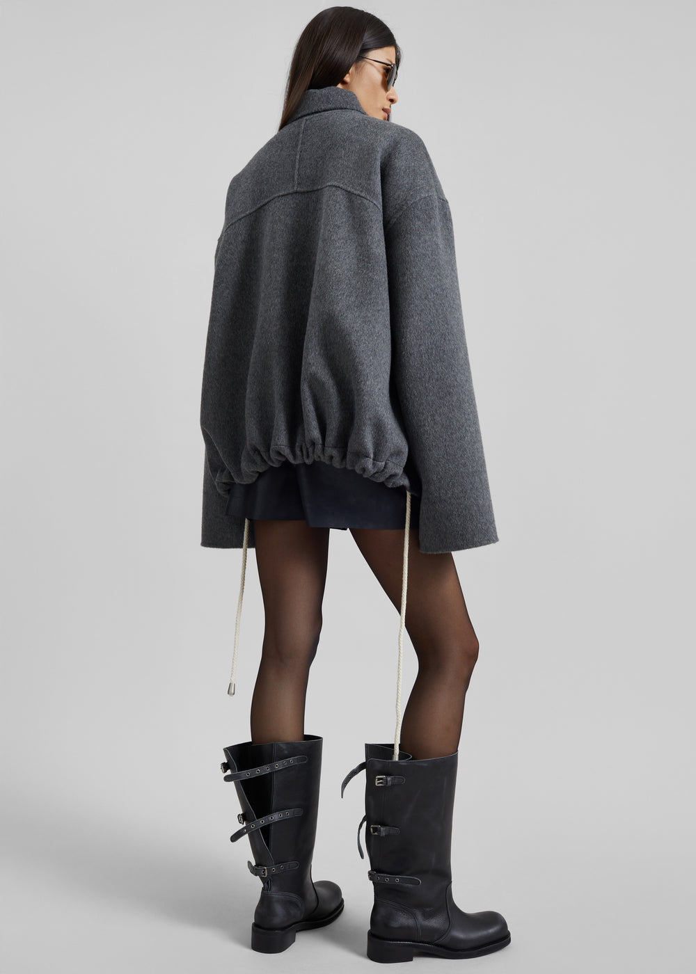 Lemvig Wool Drawstring Jacket - Grey - 1