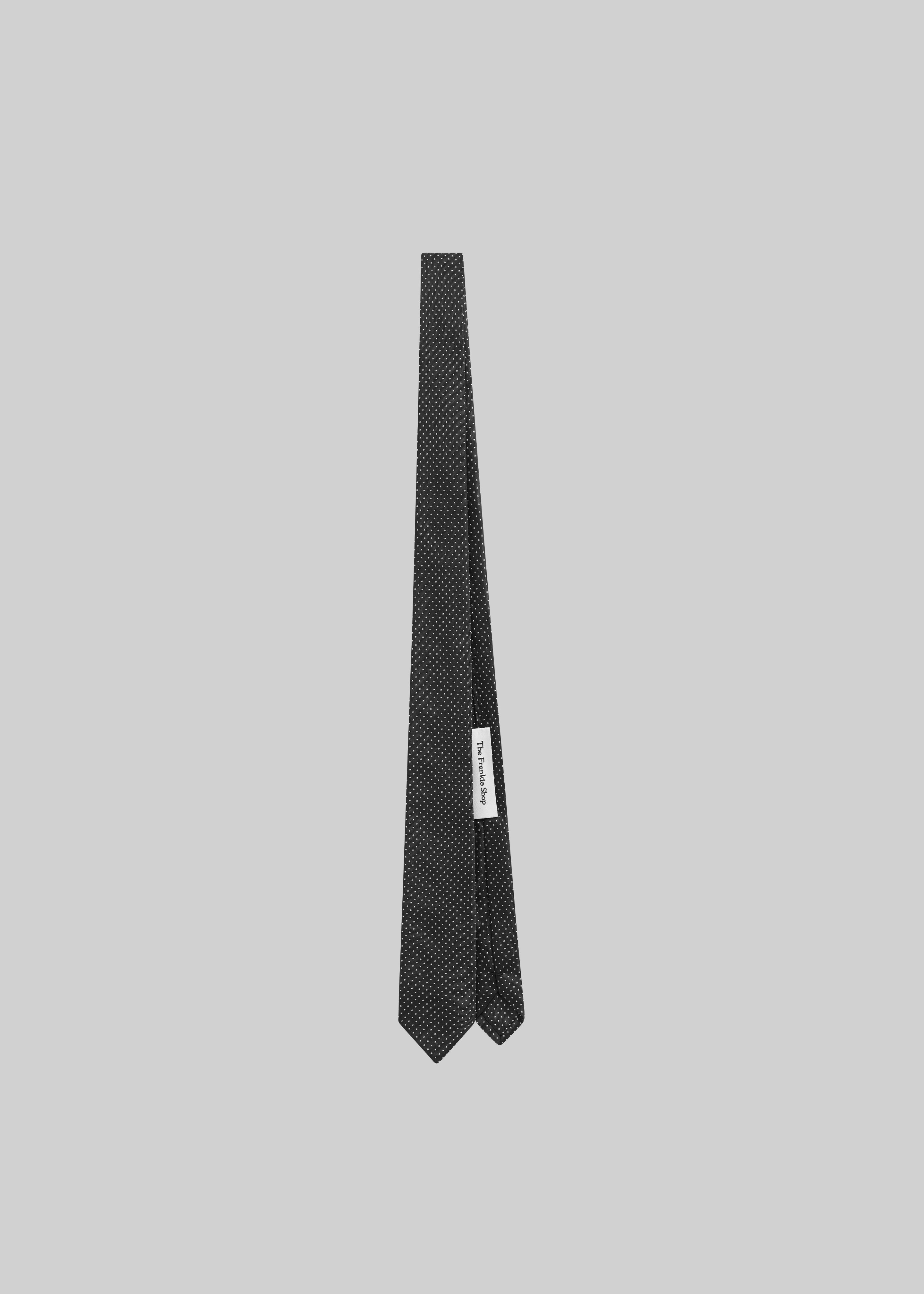 Lene Dotted Jacquard Tie - Black/White - 2