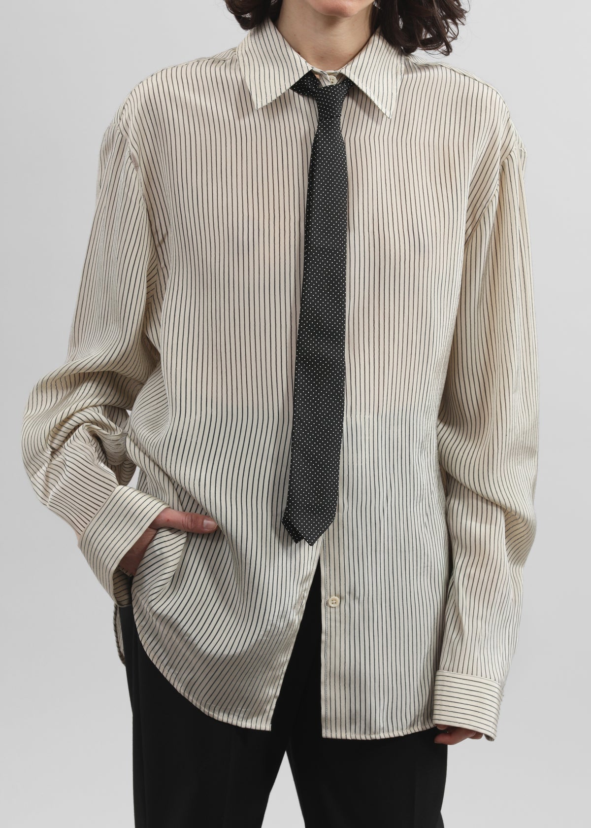 Lene Dotted Jacquard Tie - Black/White - 4