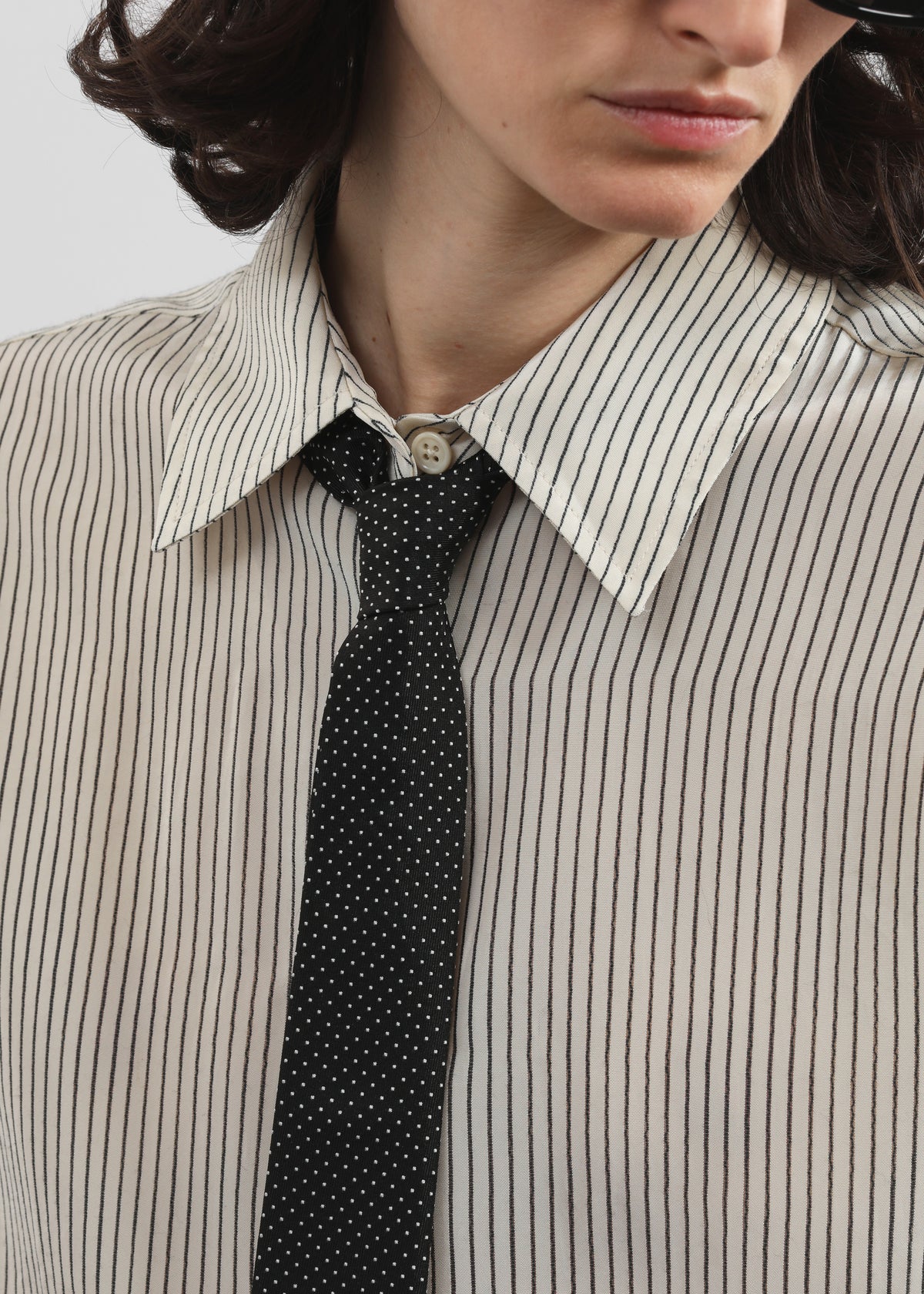 Lene Dotted Jacquard Tie - Black/White - 3