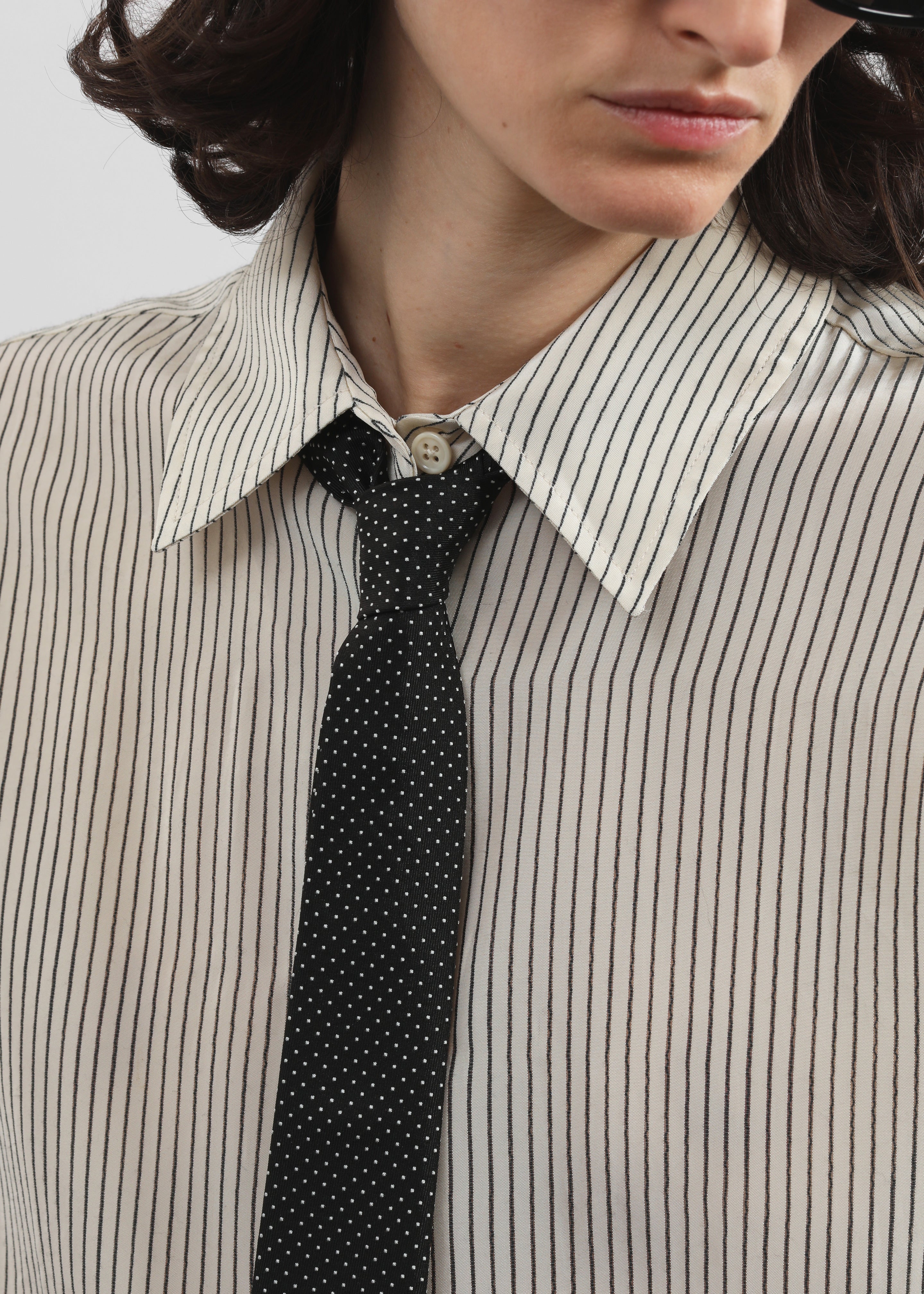 Lene Dotted Jacquard Tie - Black/White - 3