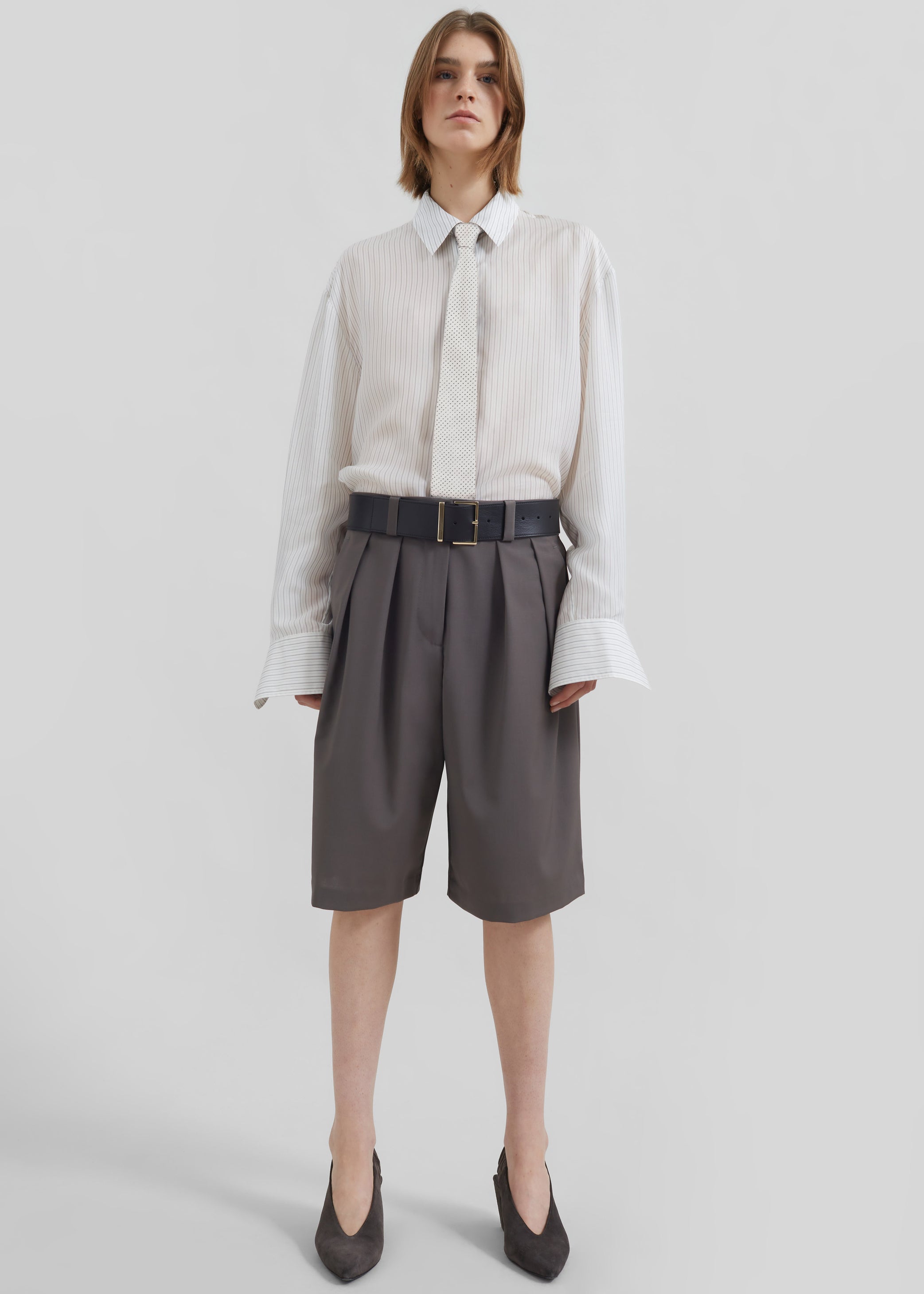 Shop the look image for Lene Dotted Jacquard Tie - White/Black