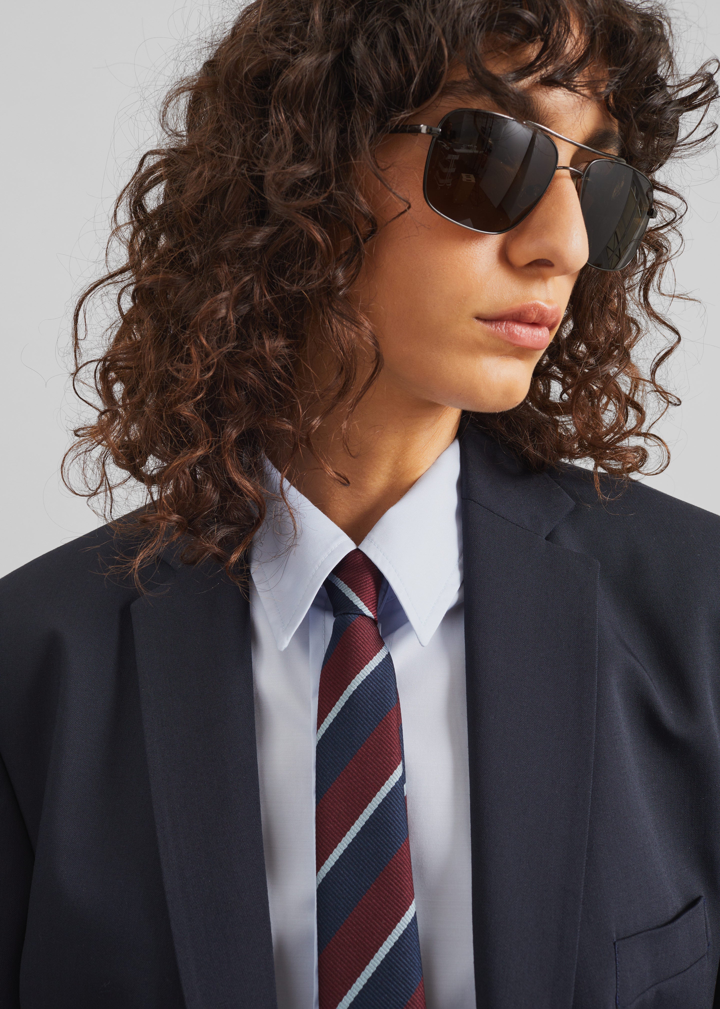 Lene Striped Tie - Burgundy - 2