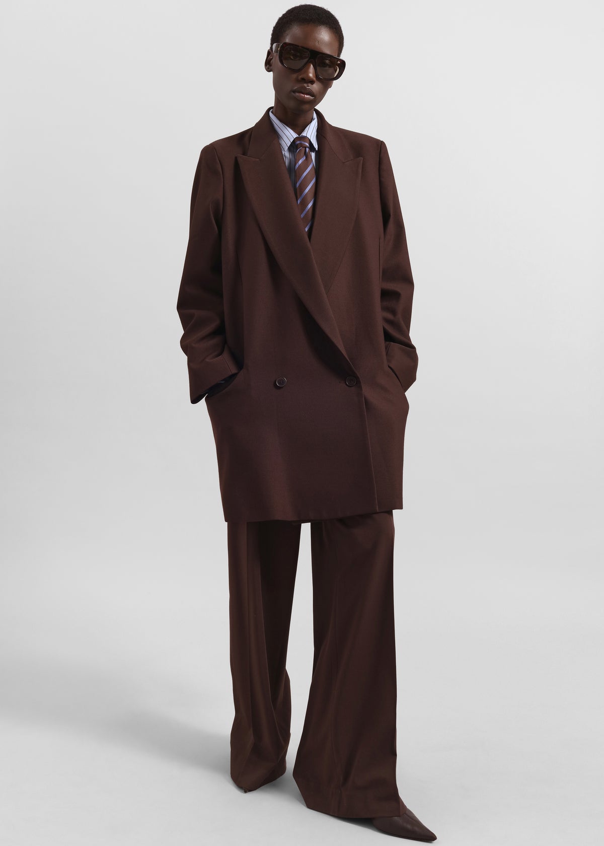 Lene Striped Tie - Brown - 2