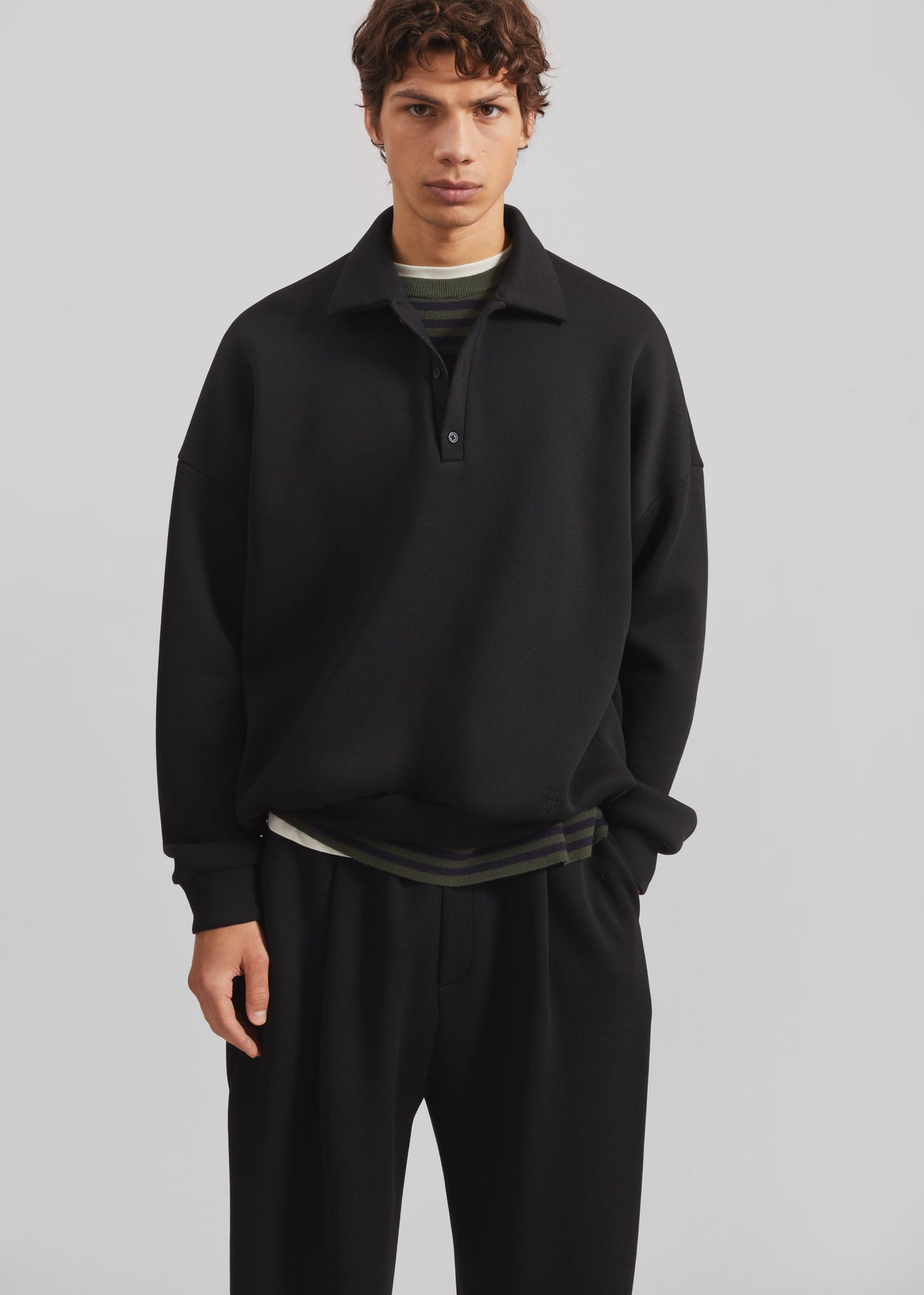 Lenham Polo Sweatshirt - Black - 4