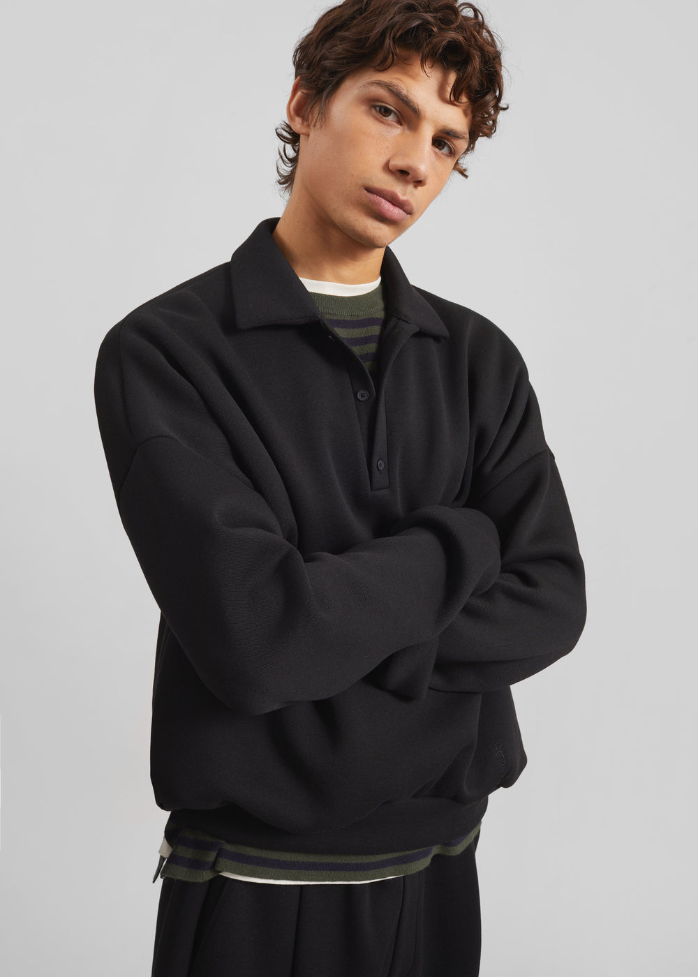 Lenham Polo Sweatshirt - Black - 1