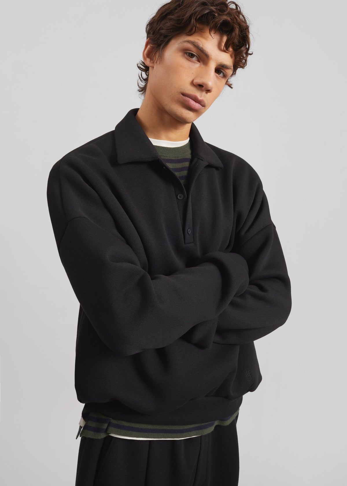 Lenham Polo Sweatshirt - Black - 2