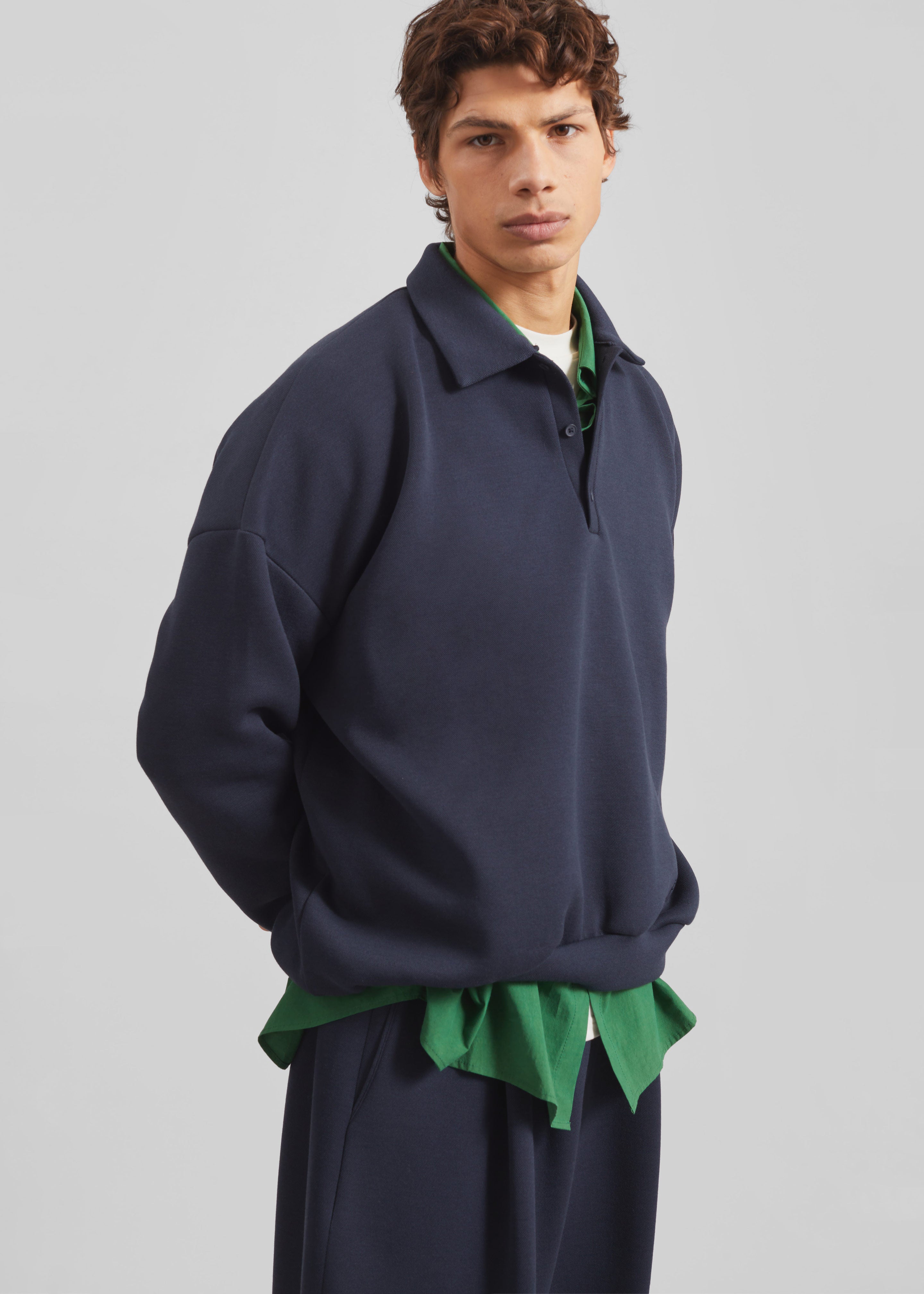 Lenham Polo Sweatshirt - Navy – The Frankie Shop