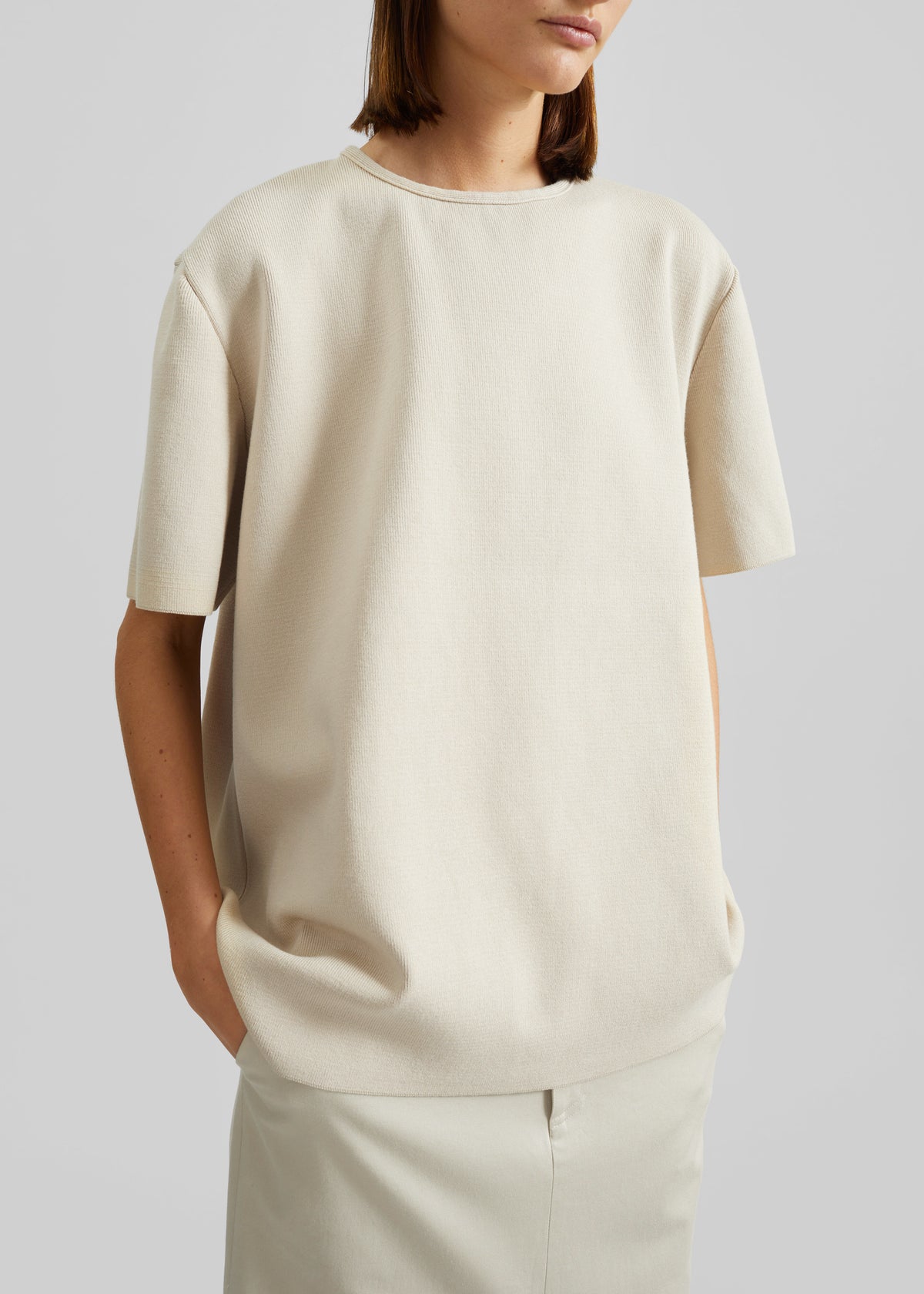 Leni Knit Oversized Top - Beige - 2