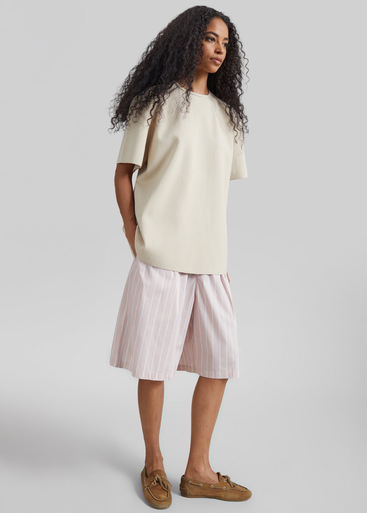Leni Knit Oversized Top - Beige - 8