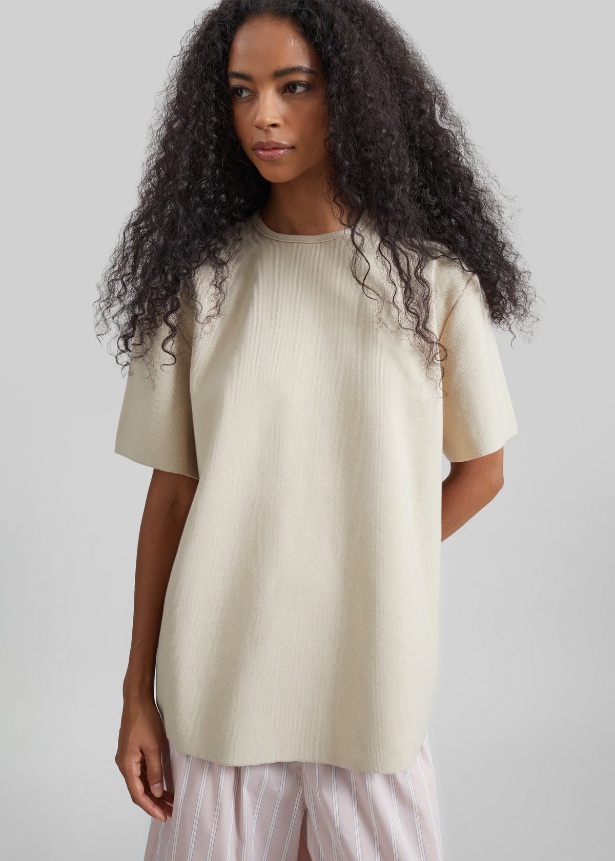 Leni Knit Oversized Top - Beige - 10