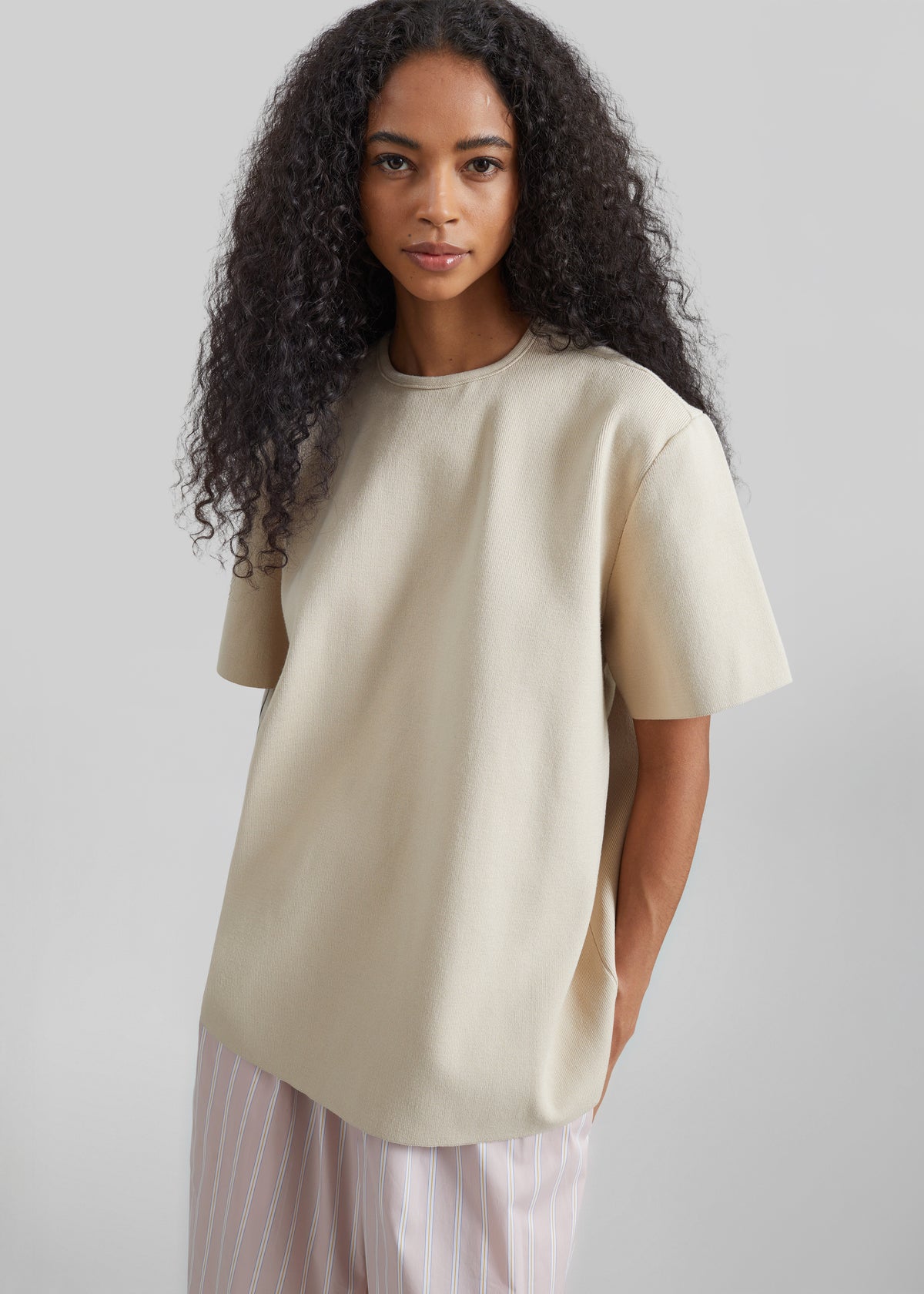 Leni Knit Oversized Top - Beige - 12