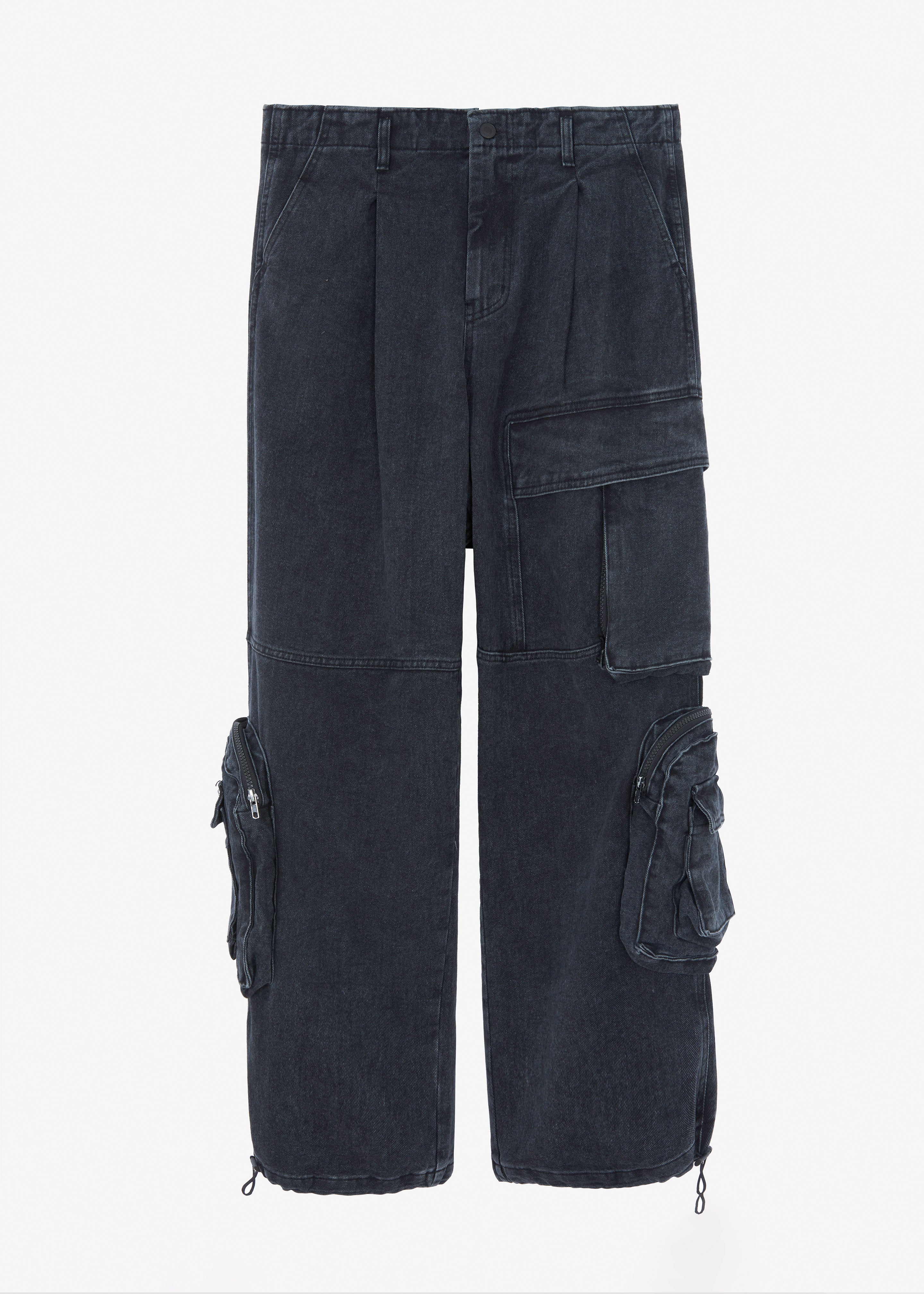 Lenny Cargo Jeans - Black Washed