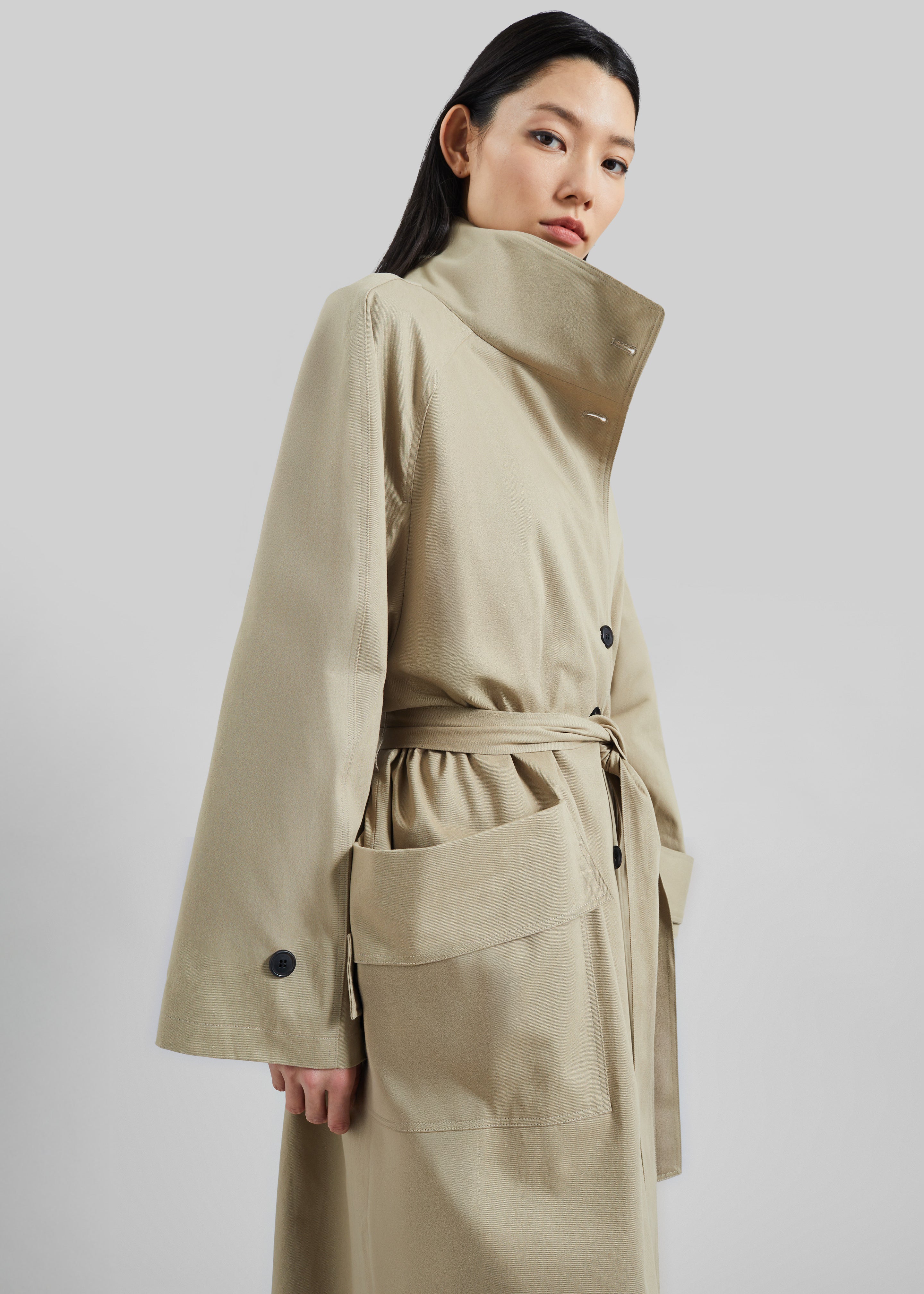 The Frankie Shop ザフランキーショップ / ロングコート Lenoir Trench Coat - Beige – The Frankie Shop