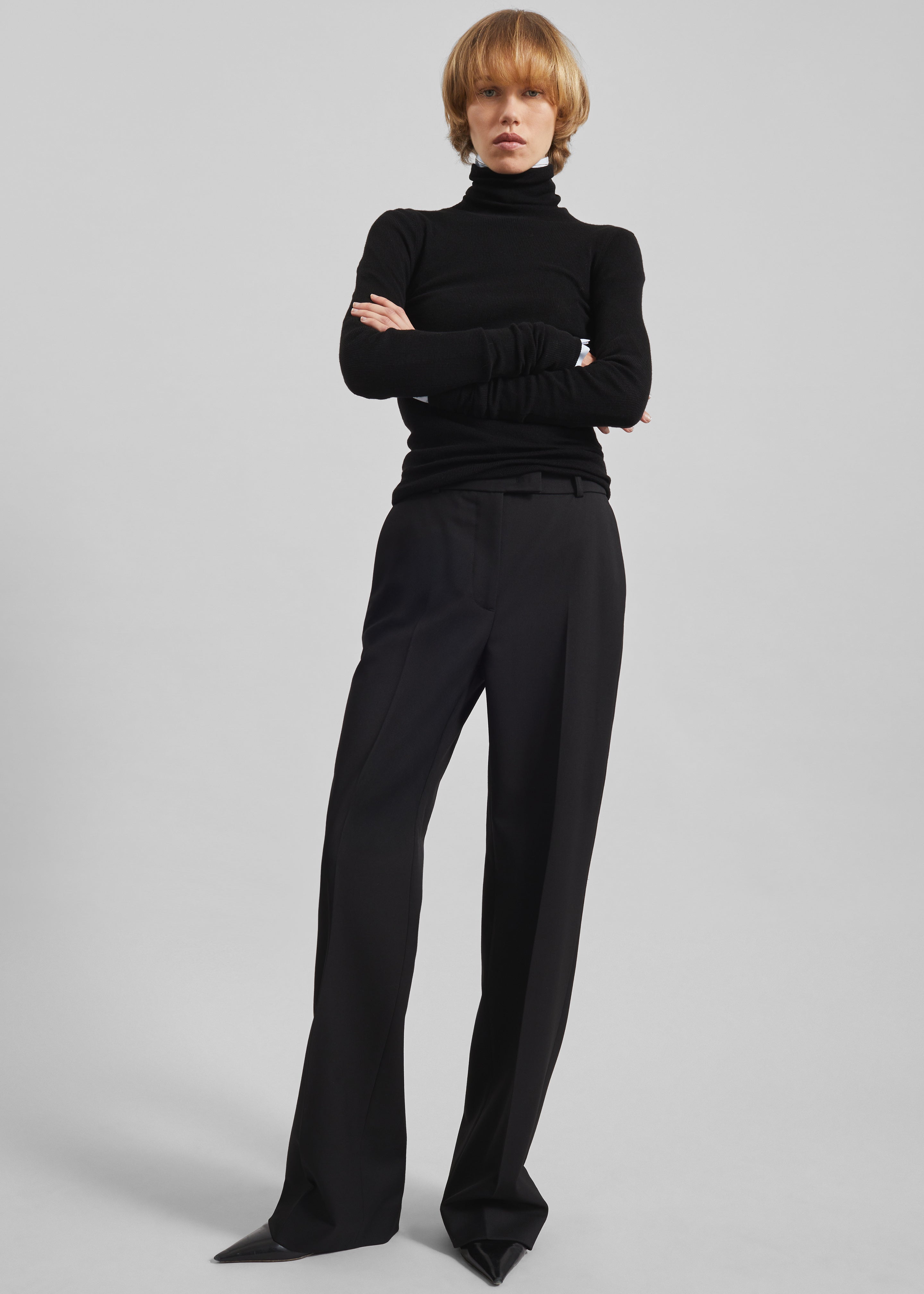 Lenora Straight Trousers - Black – The Frankie Shop