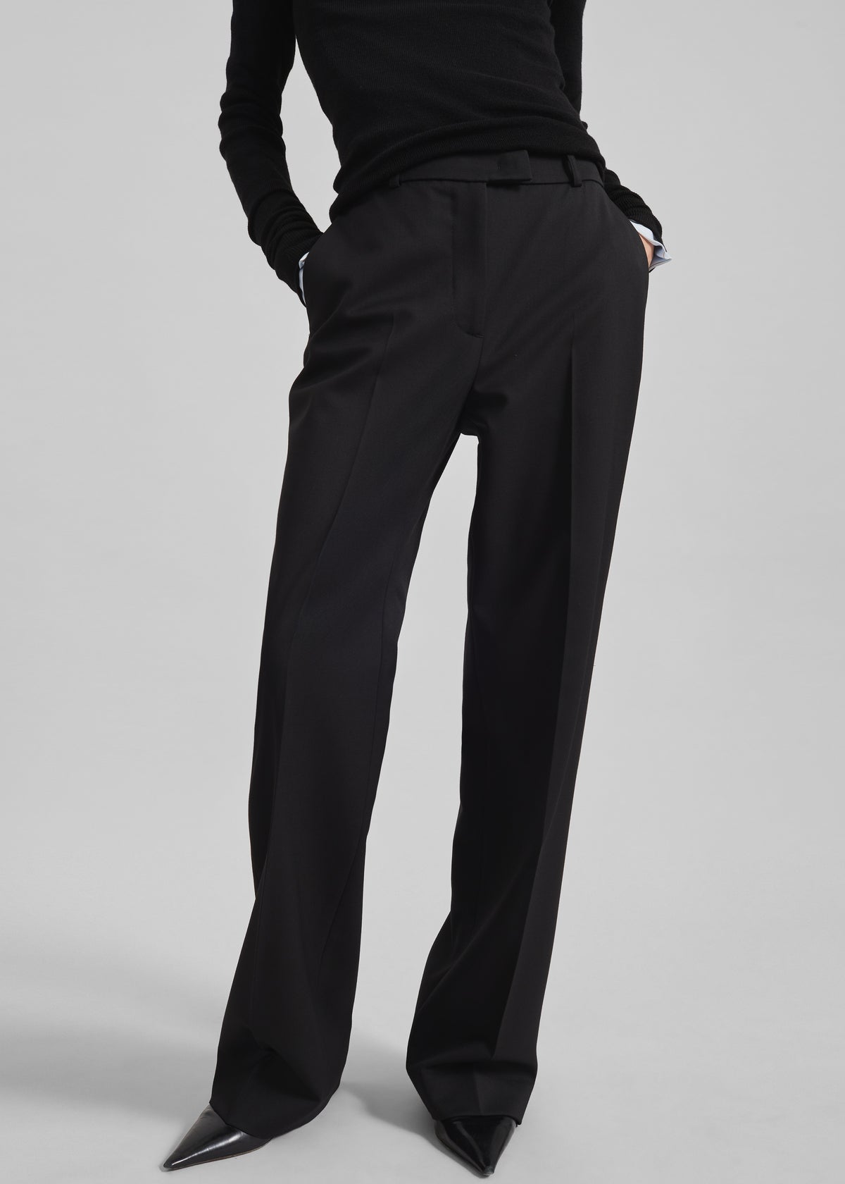 Lenora Straight Trousers - Black - 3