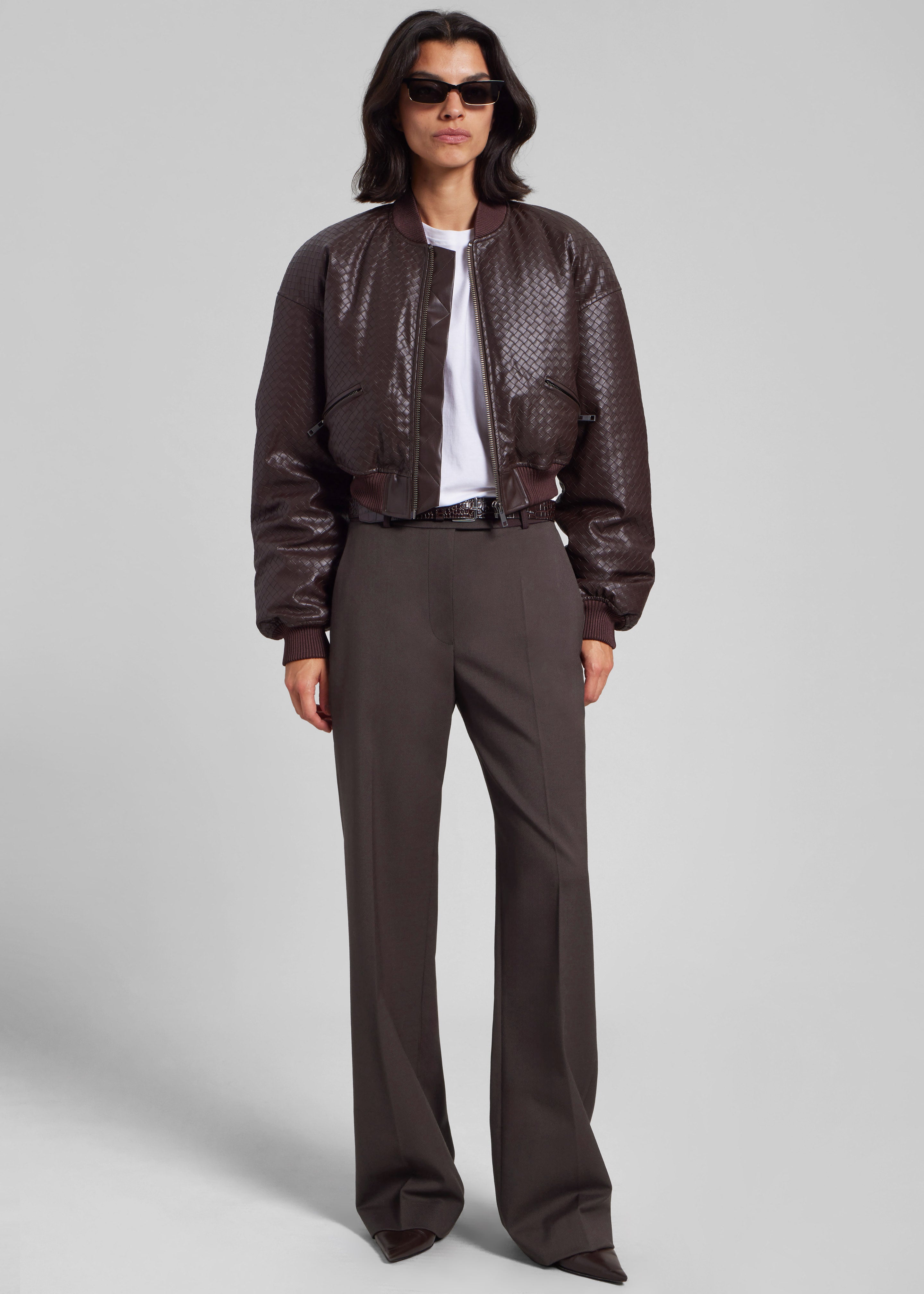 Lenora Straight Trousers - Brown - 8