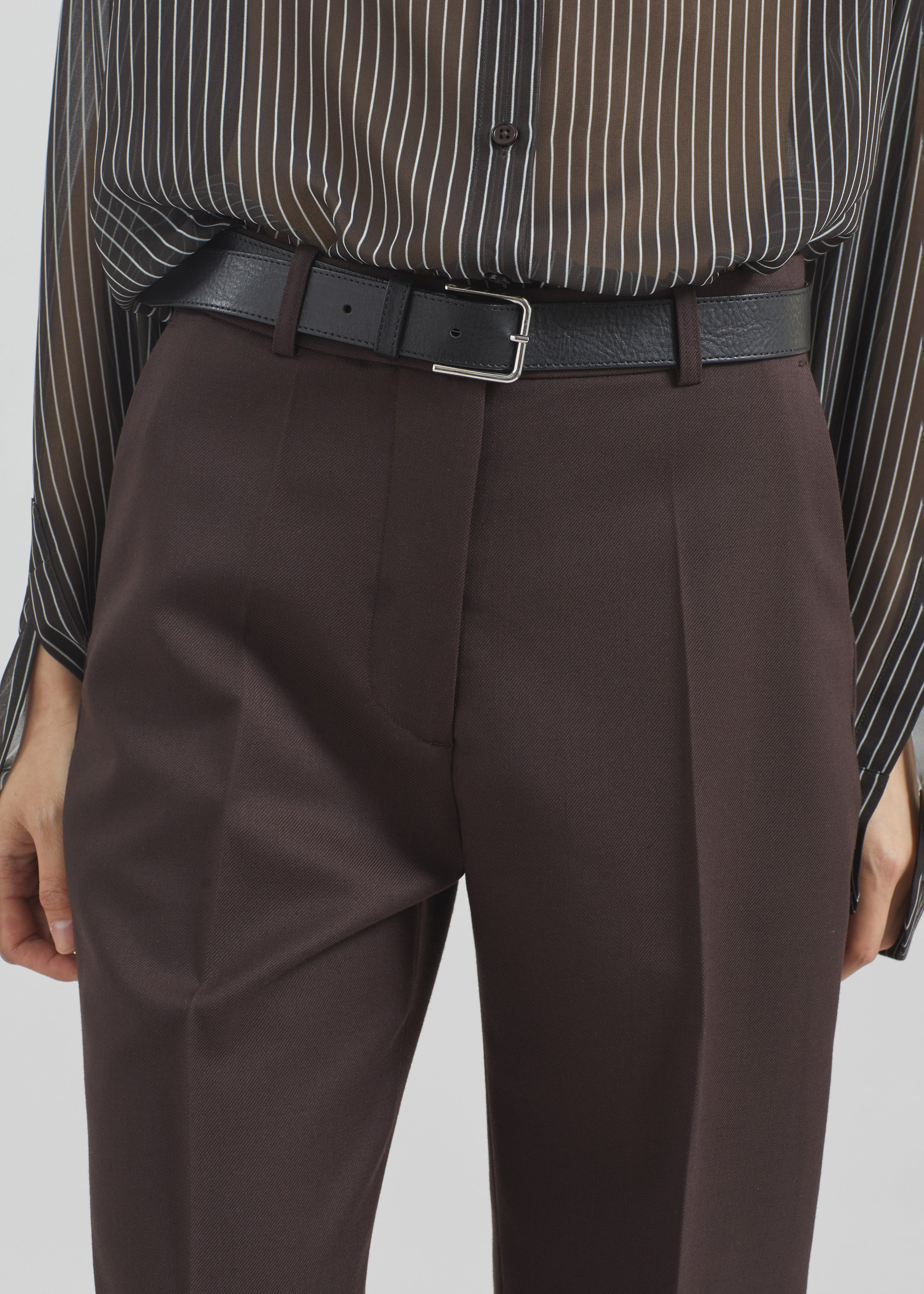 Lenora Straight Trousers - Brown - 4