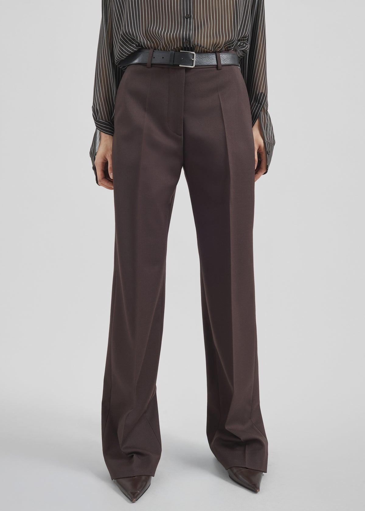 Lenora Straight Trousers - Brown - 3