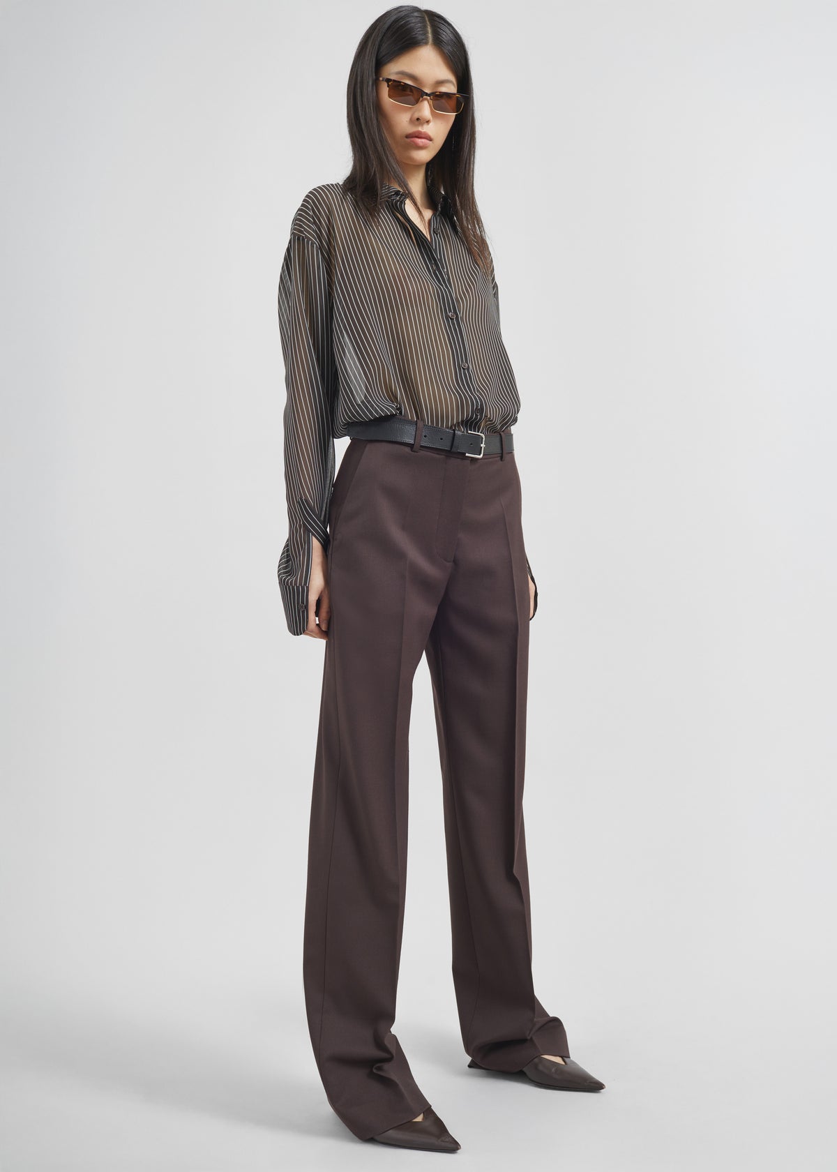 Lenora Straight Trousers - Brown - 2