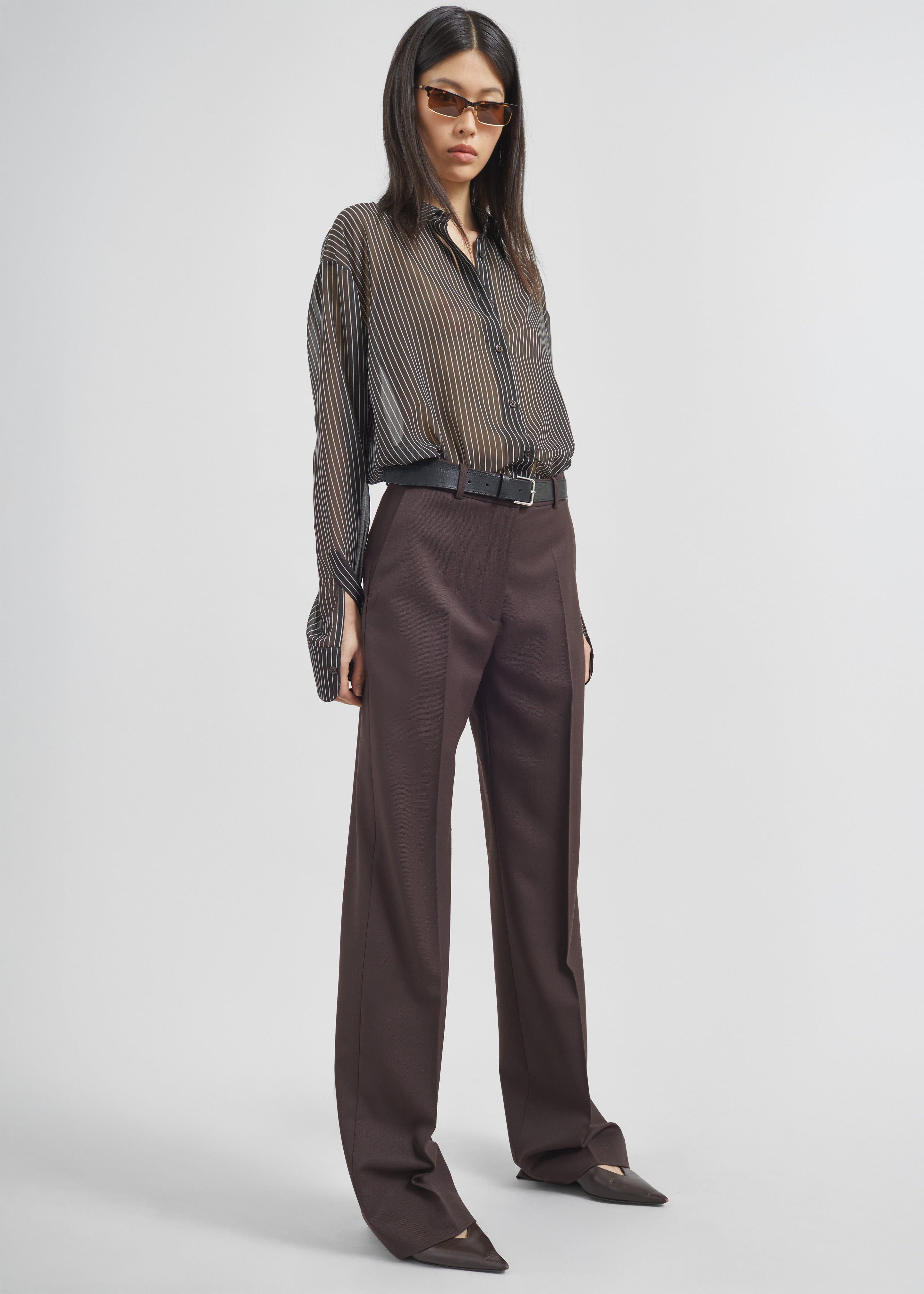 Lenora Straight Trousers - Brown - 2